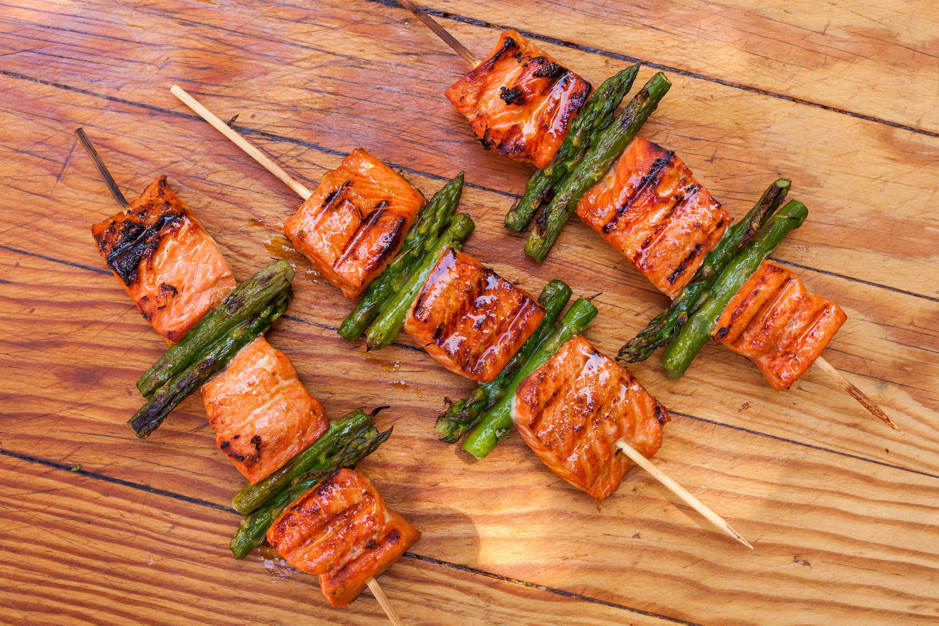 Salmon and Asparagus Kebabs Recipe - Chowhound