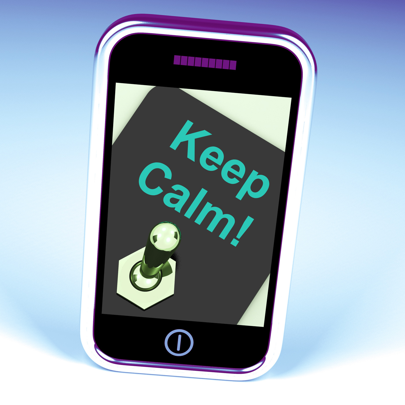 Keep calm switch shows keeping calmness tranquil and relaxed photo