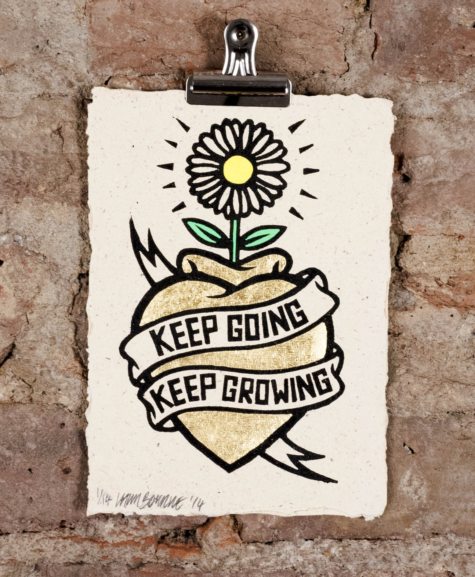 Keep Going Keep Growing – Gold Leaf – Sugar Paper by Chris Bourke ...