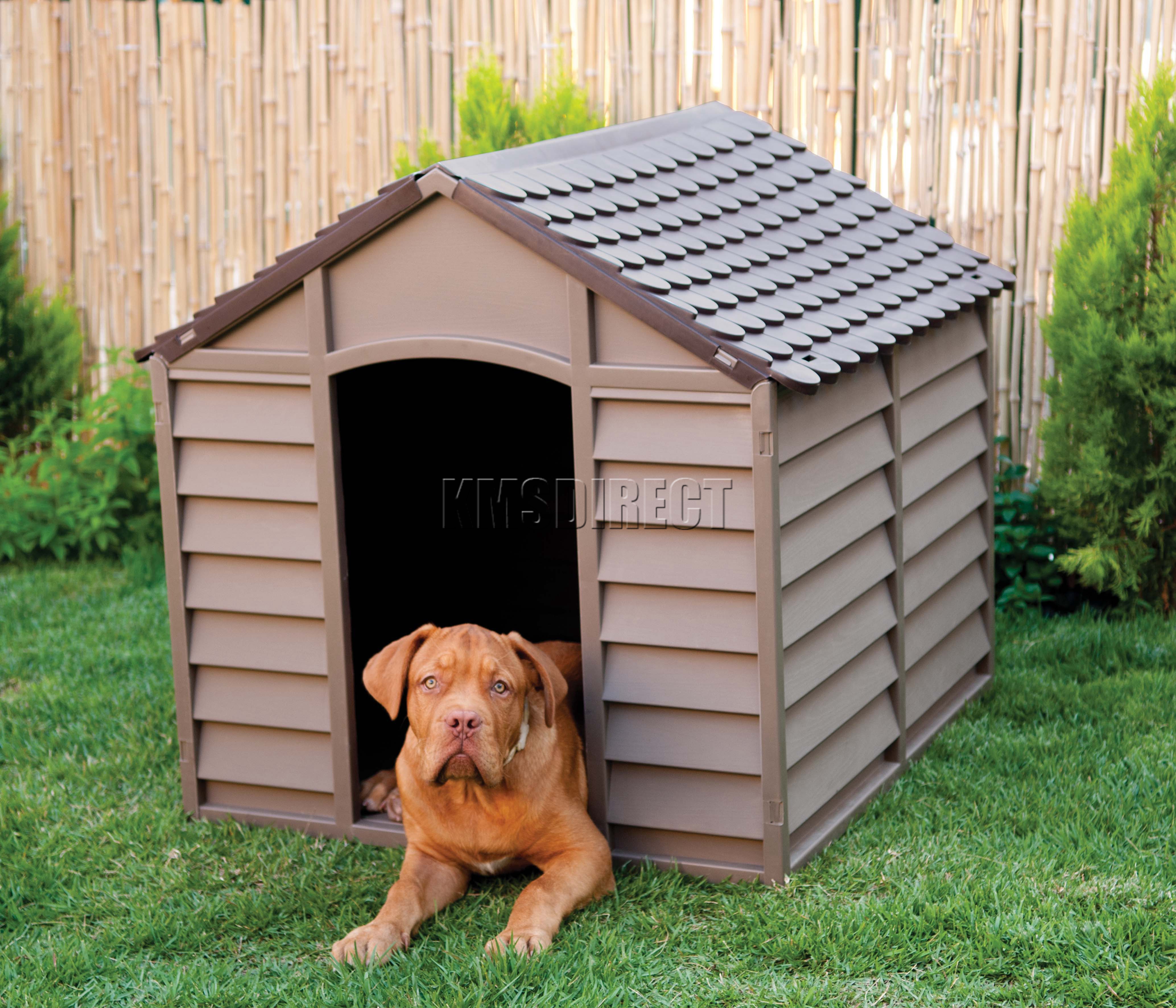 Starplast Outdoor Plastic Garden Dog Kennel Pet Shelter Large 50-701 ...