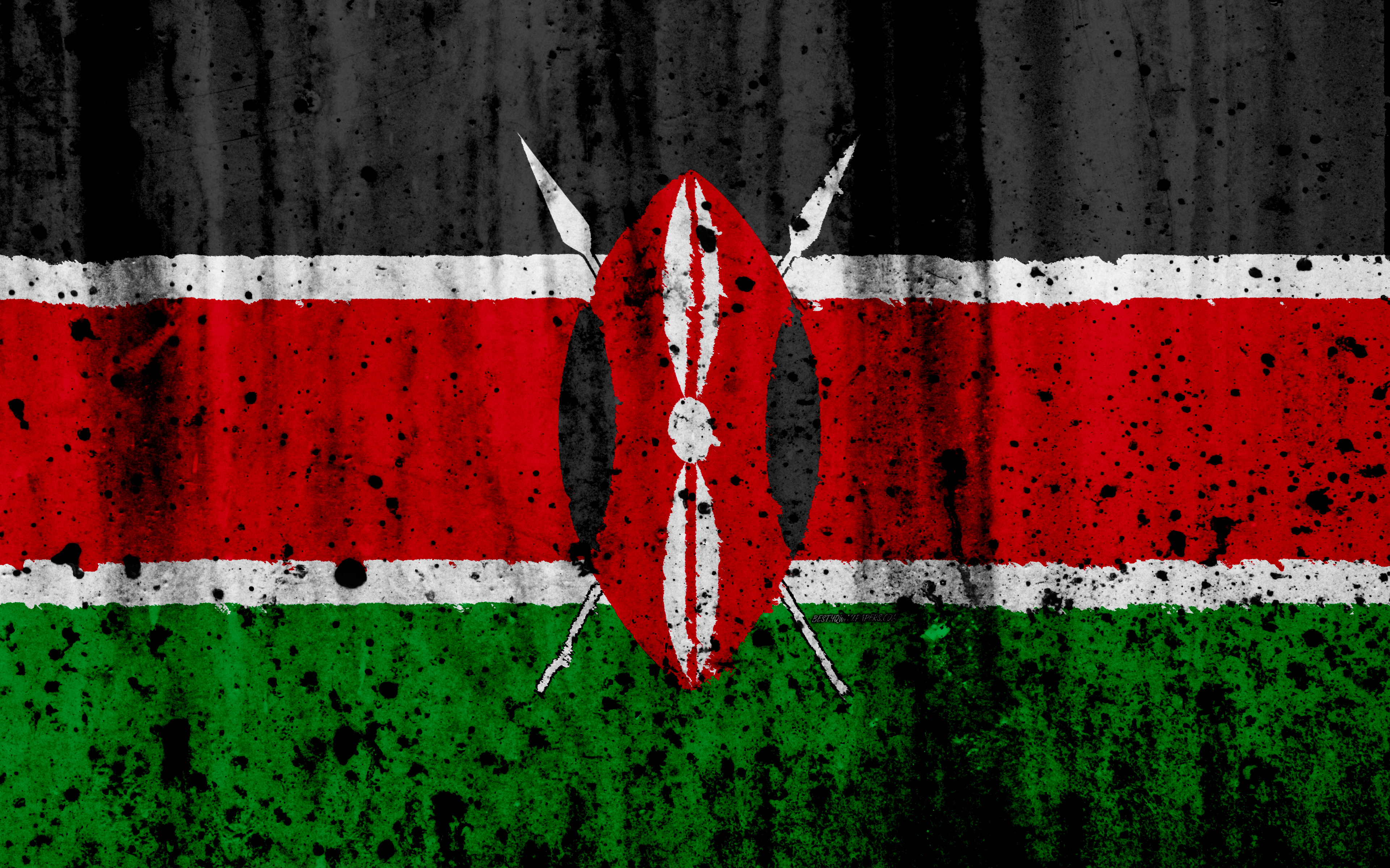 Download wallpapers Kenyan flag, 4k, grunge, flag of Kenya, Africa ...
