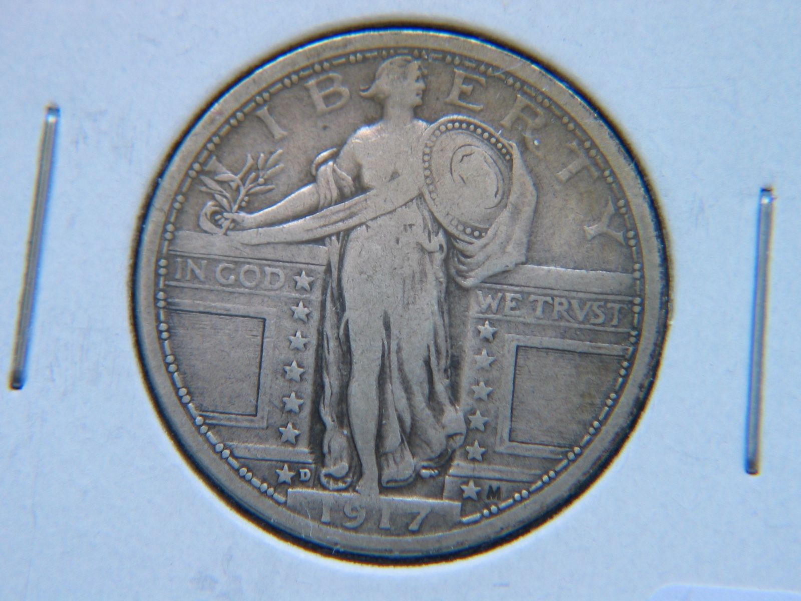 1917-D 25C Type 1 Standing Liberty Quarter Rare Key Date High Grade ...