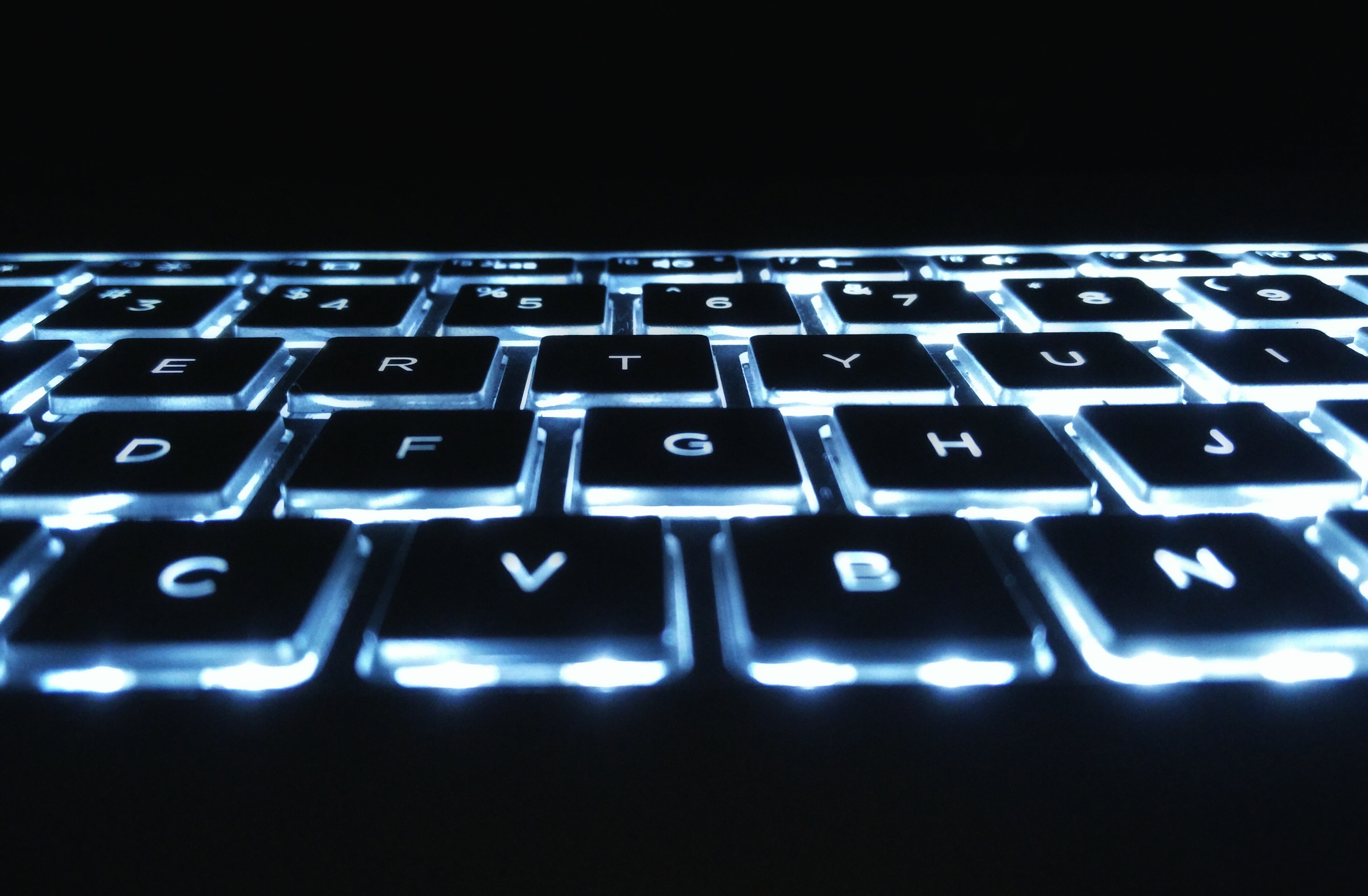 Free stock photo of backlit, keyboard, lights
