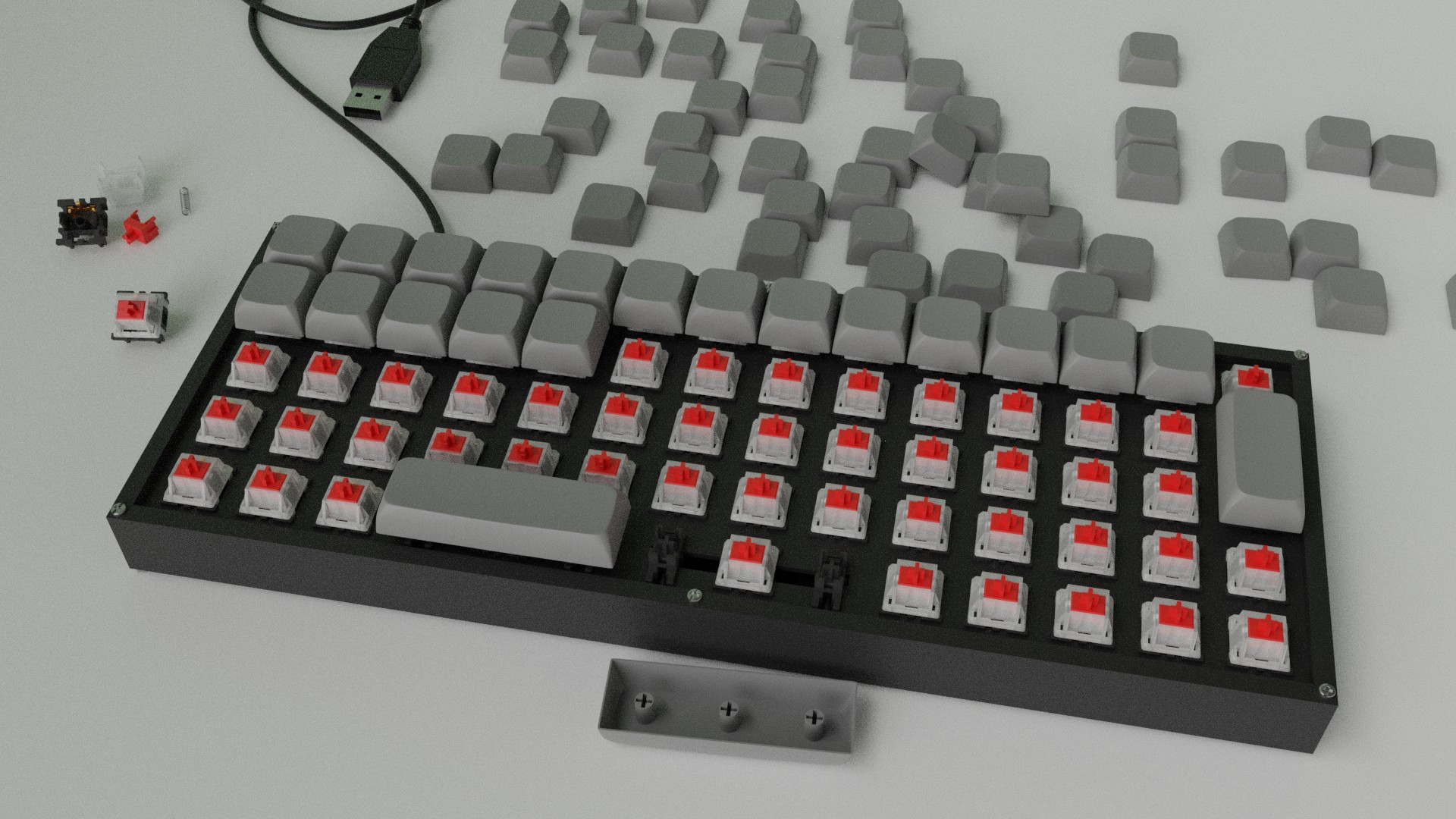 Made a render of the keyboard I hope to make : MechanicalKeyboards