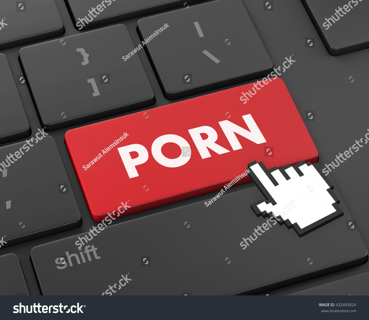 Porn Button Keyboard 3d Rendering Stock Illustration 432493924 ...