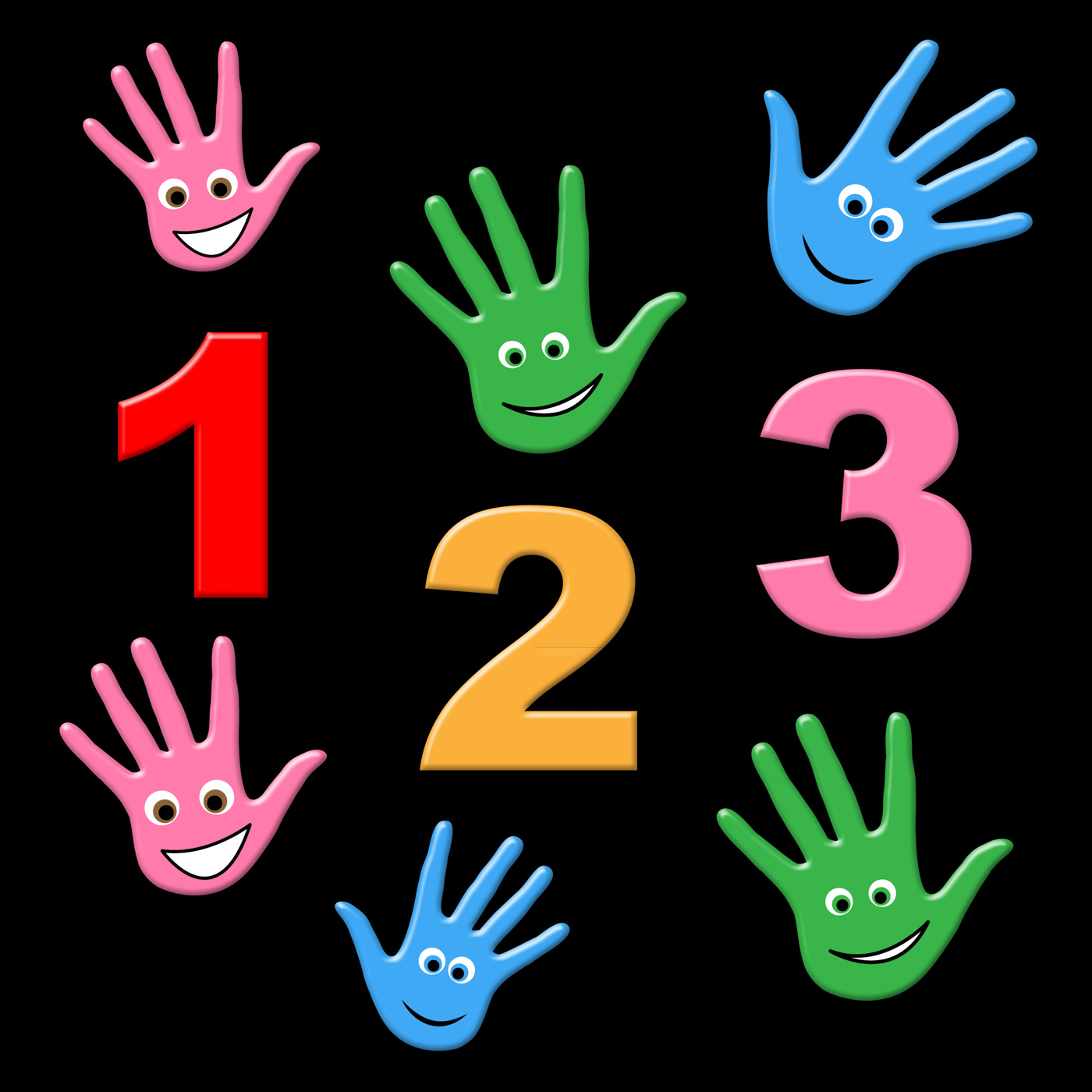 Kids counting indicates one two three and number photo