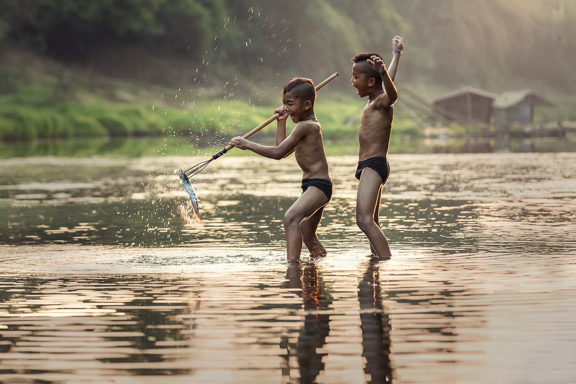 Kids fishing photo