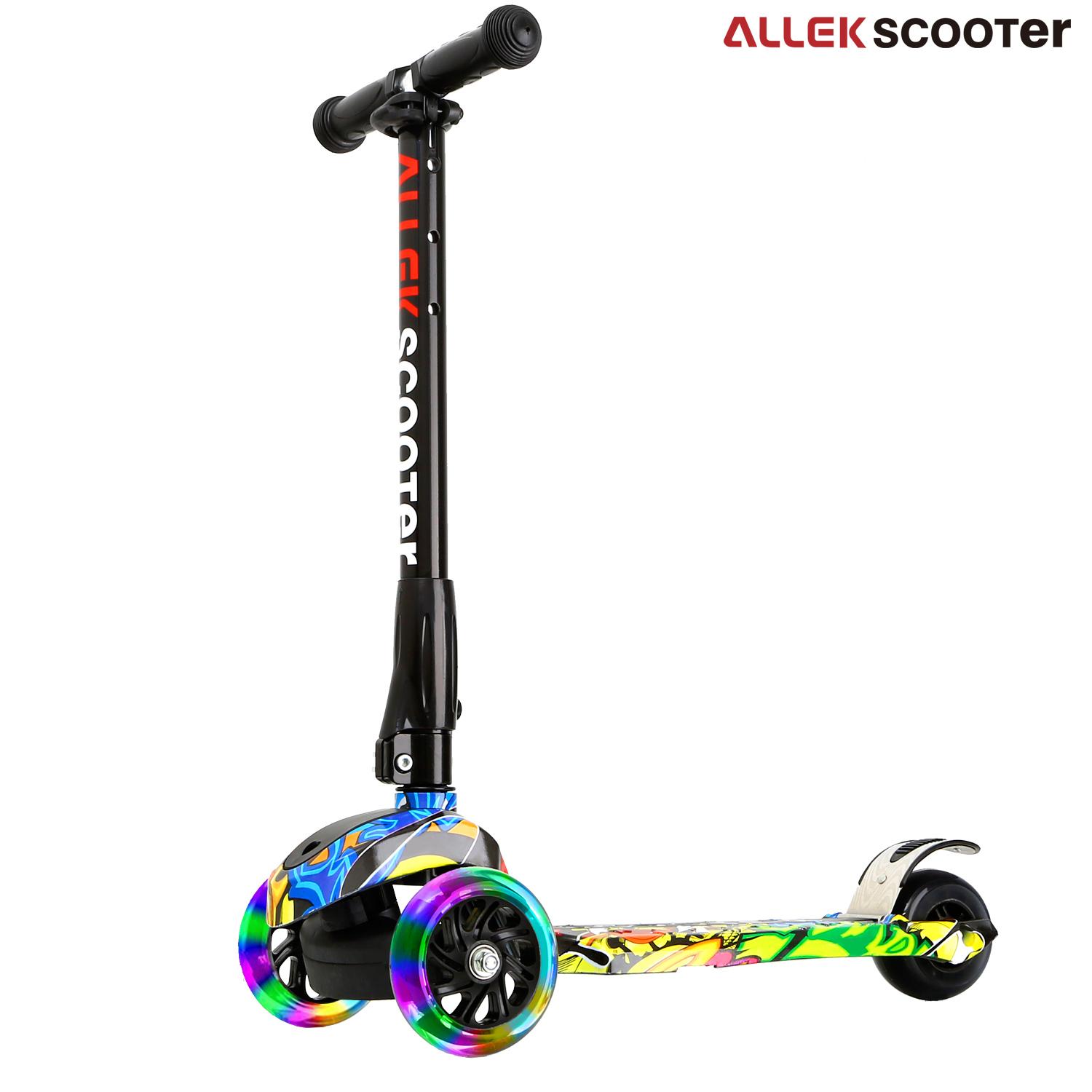 Scooter 3 Wheel Adjustable Height PU Flashing Wheels Kick Scooter ...