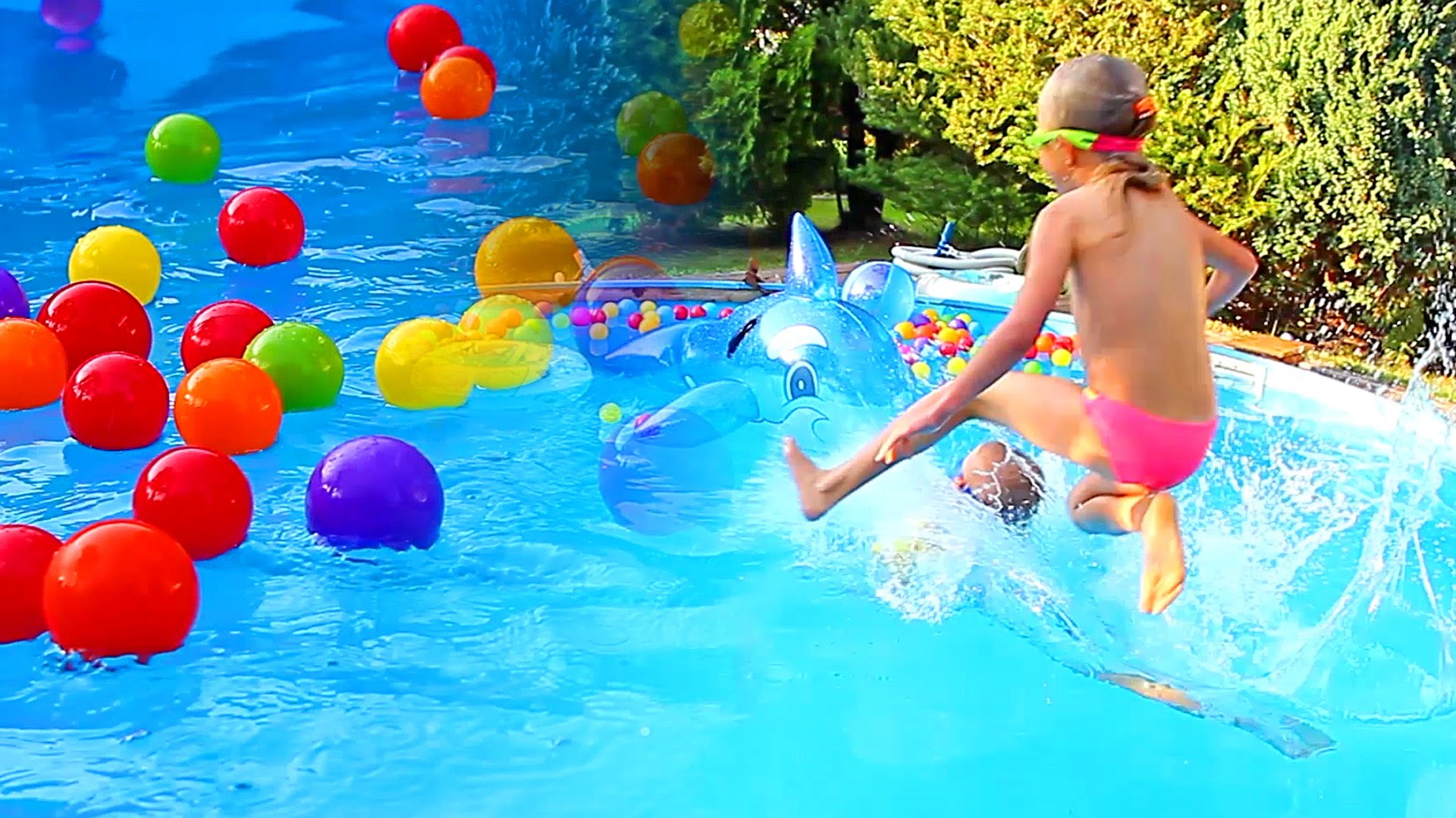 Swimming pool for kids, Fun kids with balls , Colors learning ...