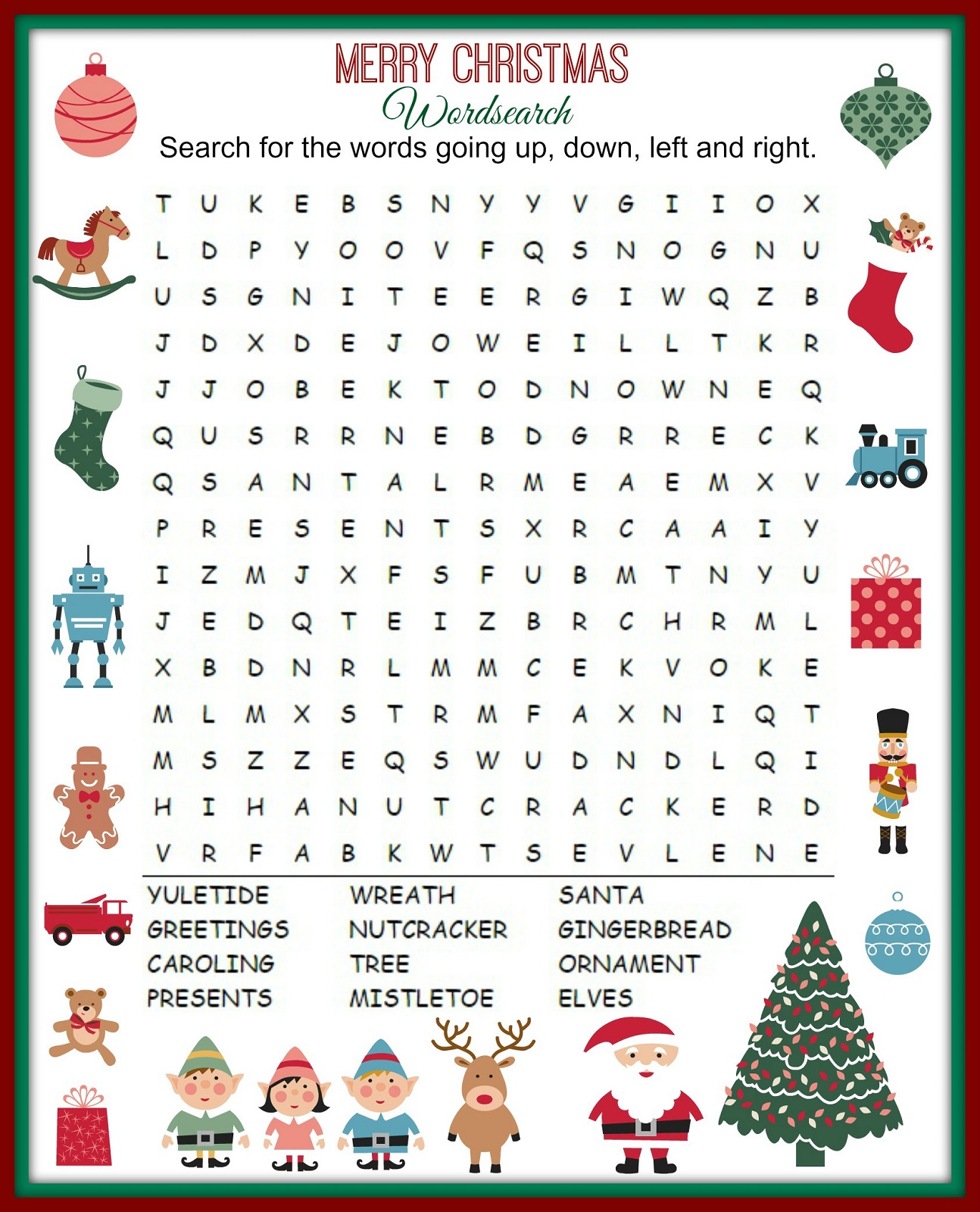 kids word search christmas – Printable Shelter