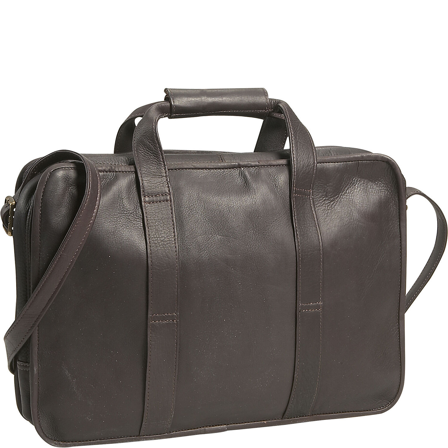 David King Leather Multi Pocket Expandable Laptop Bag | eBay