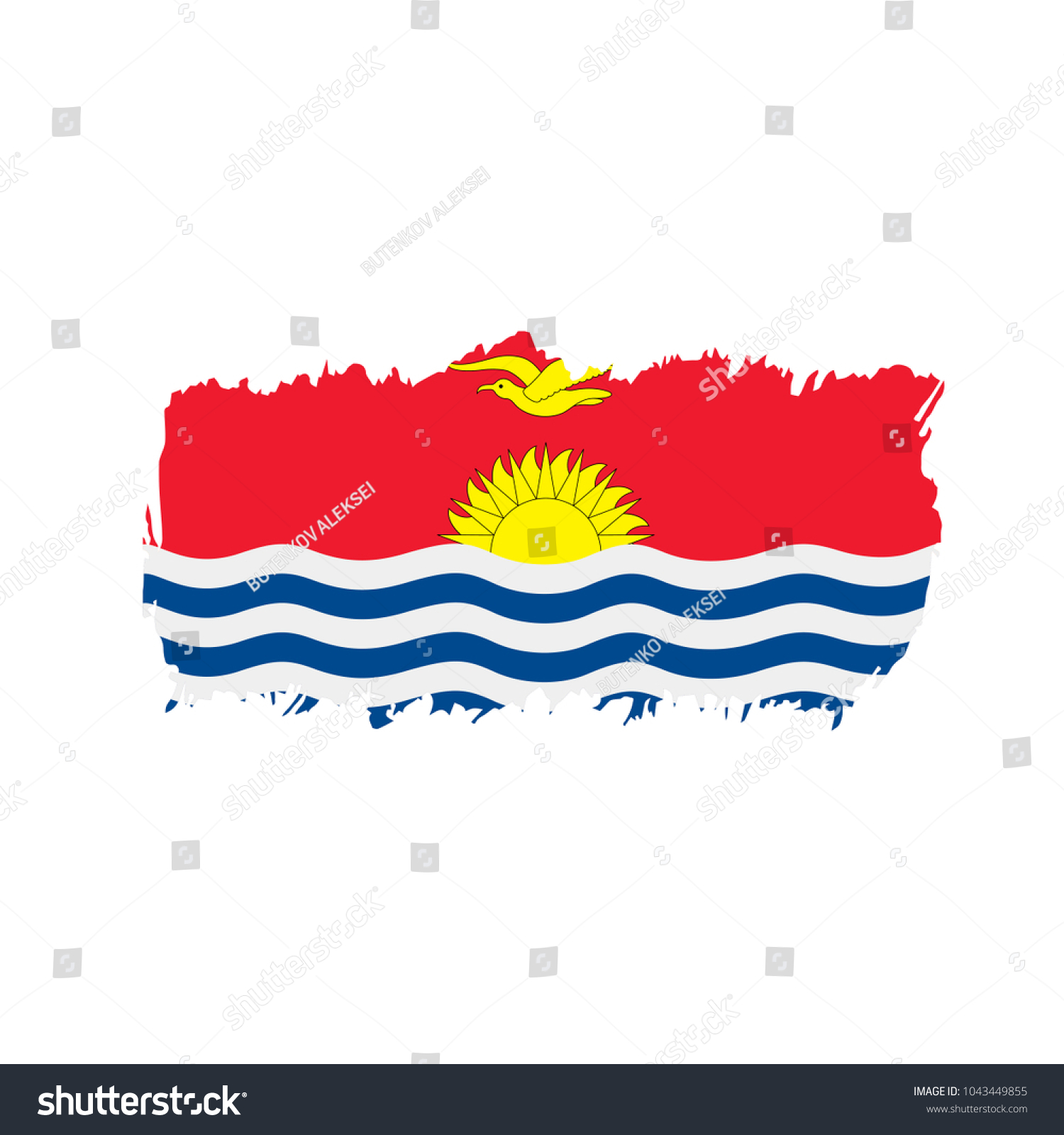 Kiribati Flag Vector Illustration Stock Vector 1043449855 - Shutterstock