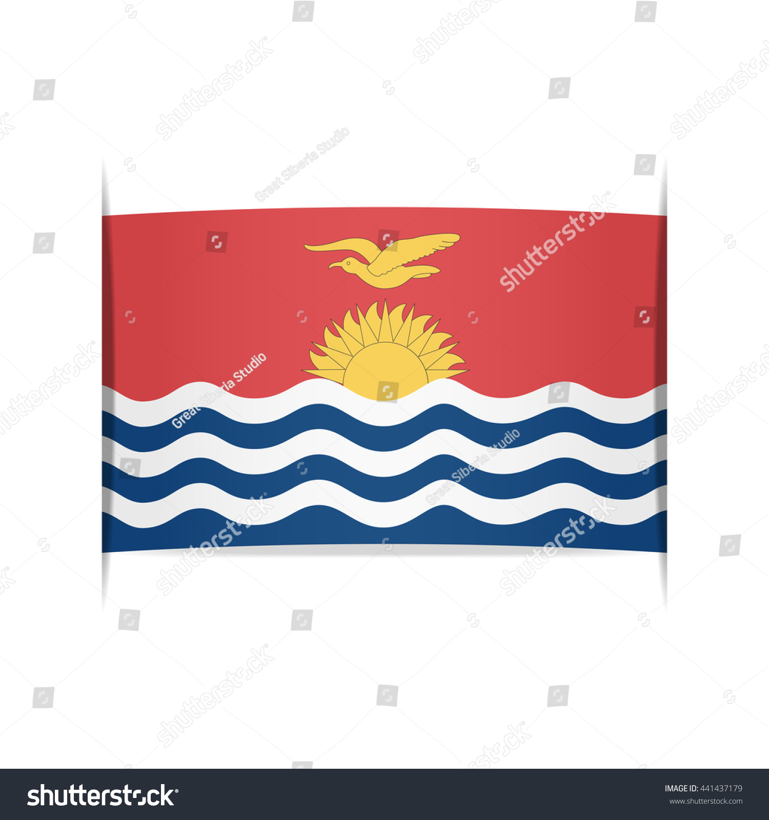 Flag Kiribati Officially Republic Kiribati Vector Stock Vector ...