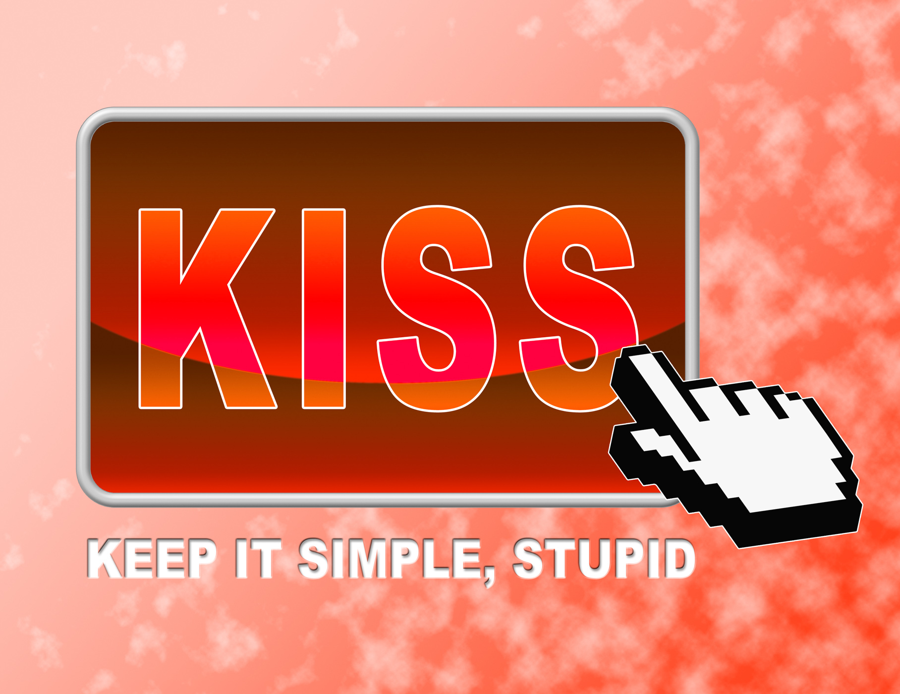 Kiss Button Means Keep It Simple And Control, Button, Online, Websites, Website, HQ Photo