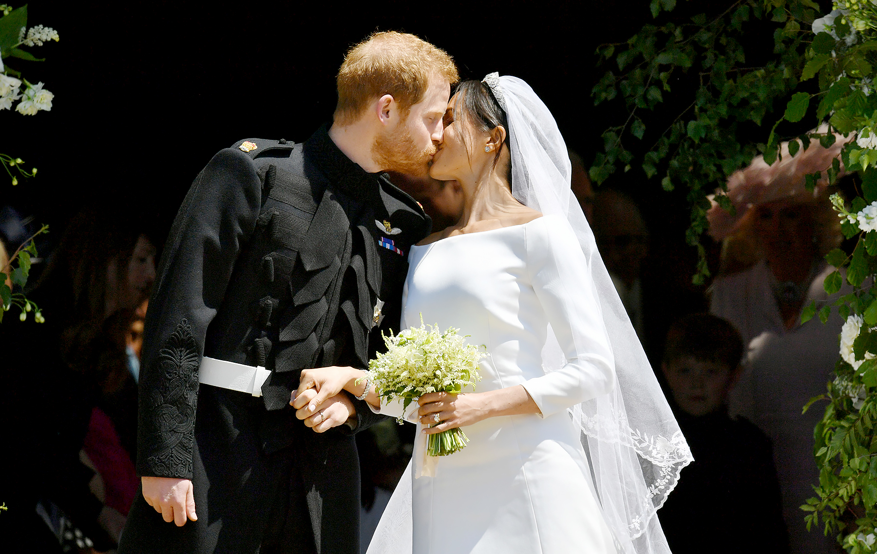 Prince Harry, Duchess Meghan's First Kiss as Married Couple