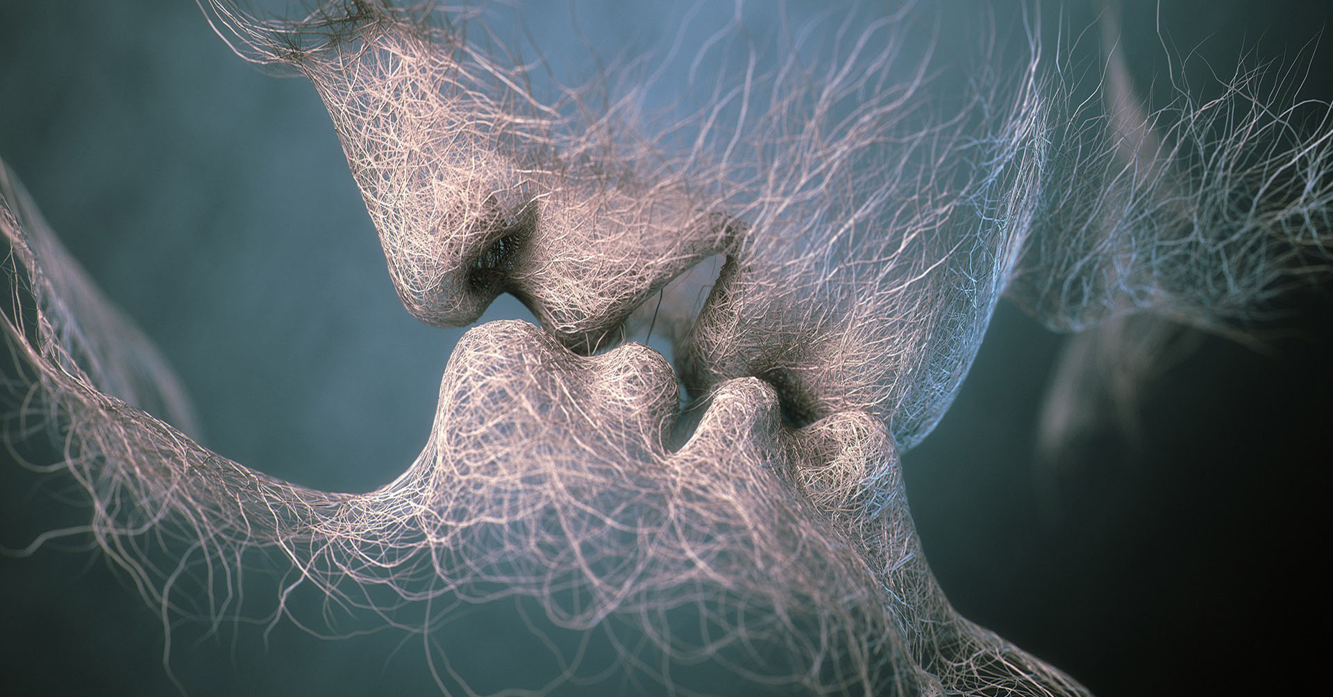 Kiss Artwork Faces Hairs Wires Love Kissing Wallpapers HD / Desktop ...