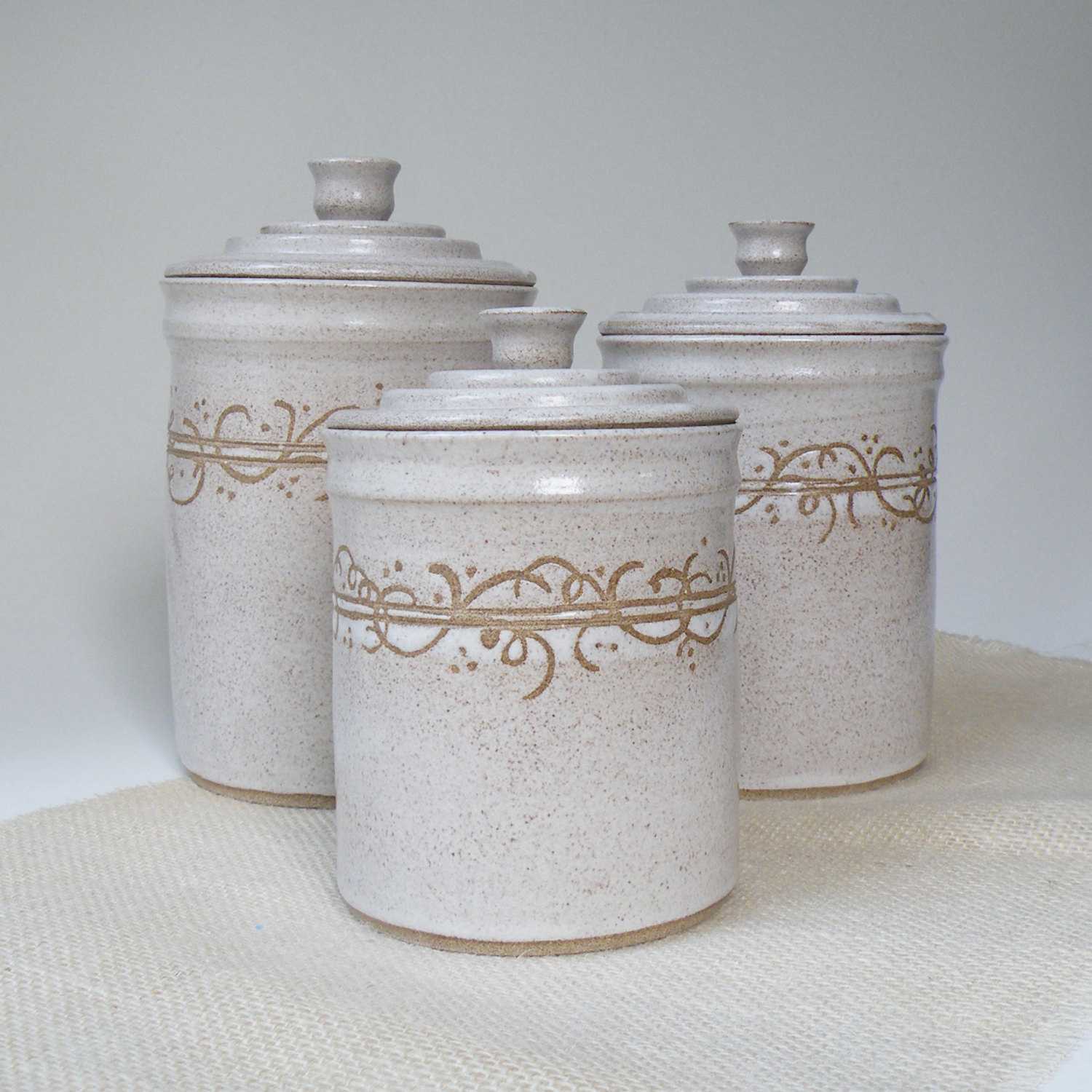 Fabulous White Ceramic Kitchen Canisters Trends And Tile Canister ...
