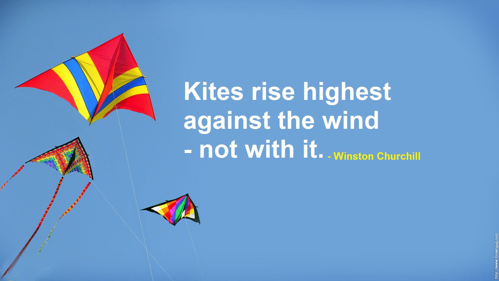 Kites rise highest against the wind - not with it. - Imgur