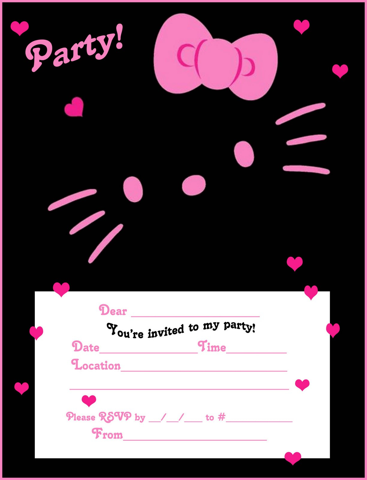 Slumber Party Invitation Wording Free Printable Hello Kitty ...