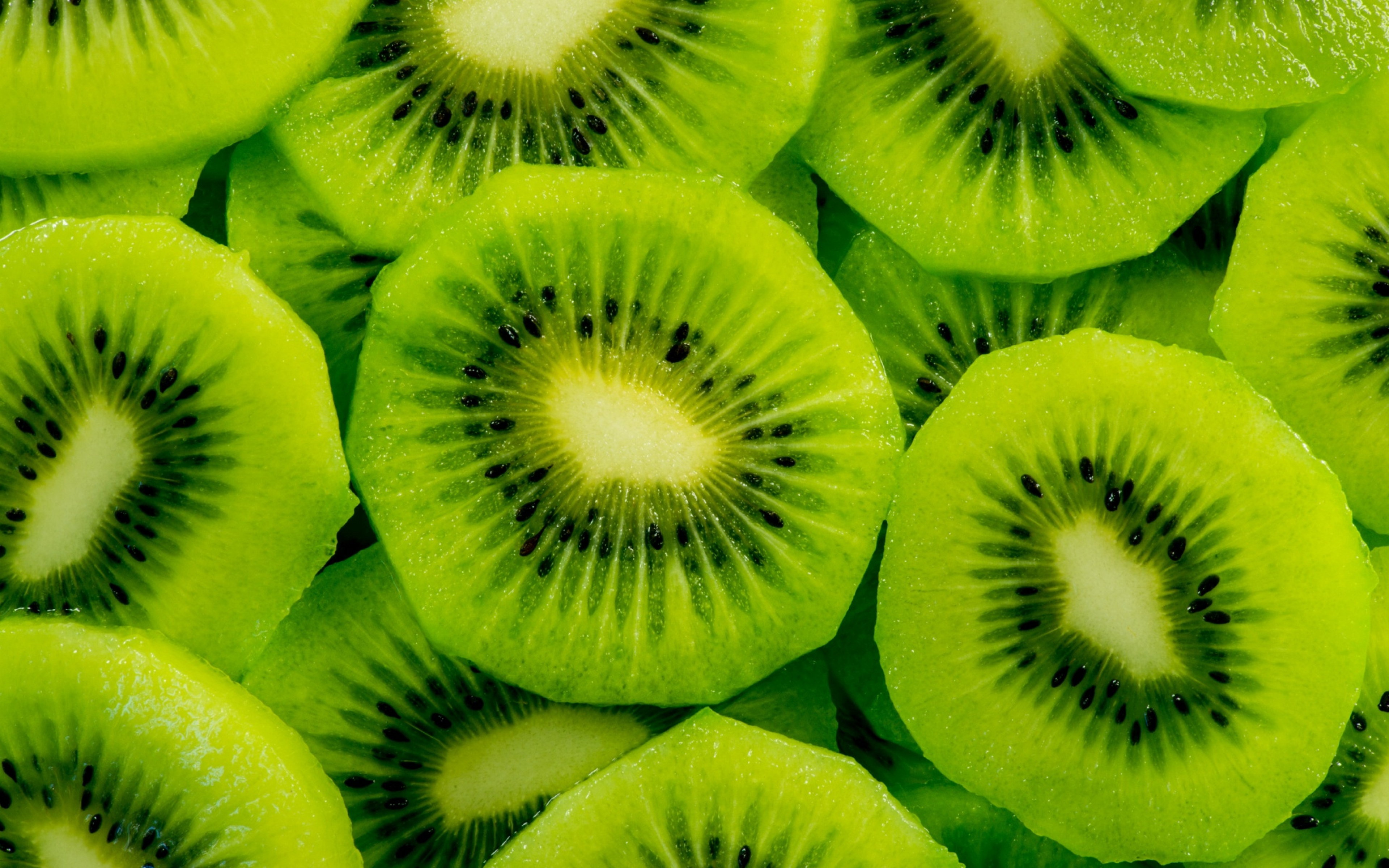 Kiwi Fruit Slices Cut Macro Green Wallpaper | WallpapersByte