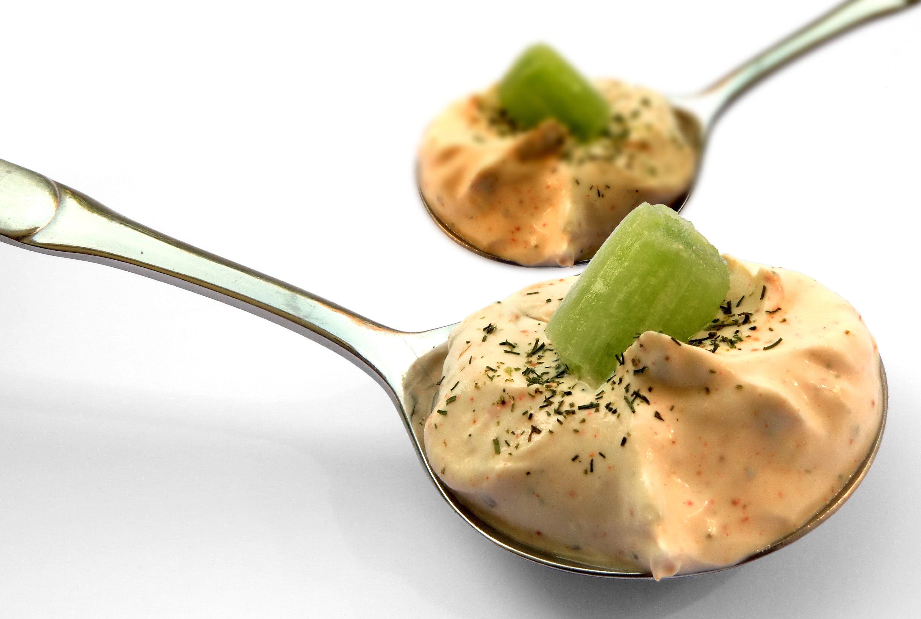 Kiwi Slice on Brown Cream on Stainless Steel Spoon, Calcium, Milk, Whipped, Vegetarian, HQ Photo