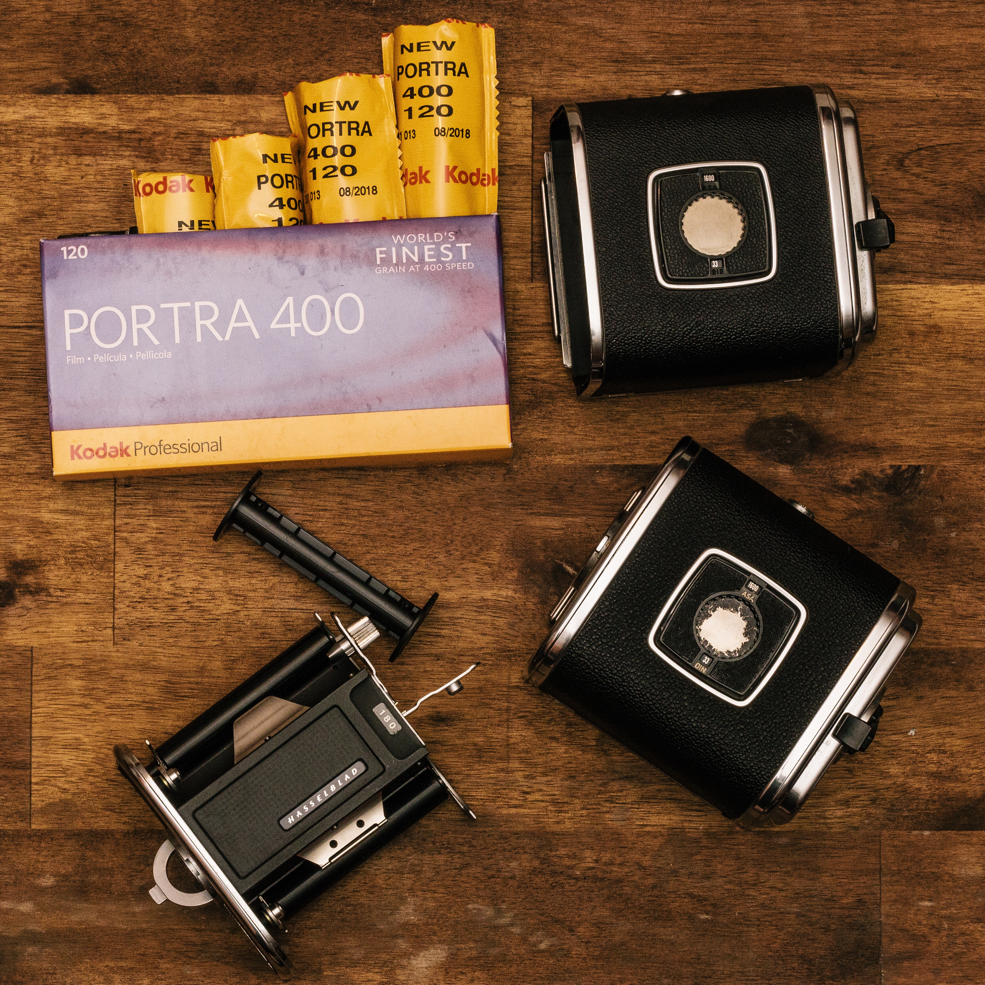 Kodak Porta 400 With Black Cases, Plastic, Old-fashioned, Optical, Paper, HQ Photo