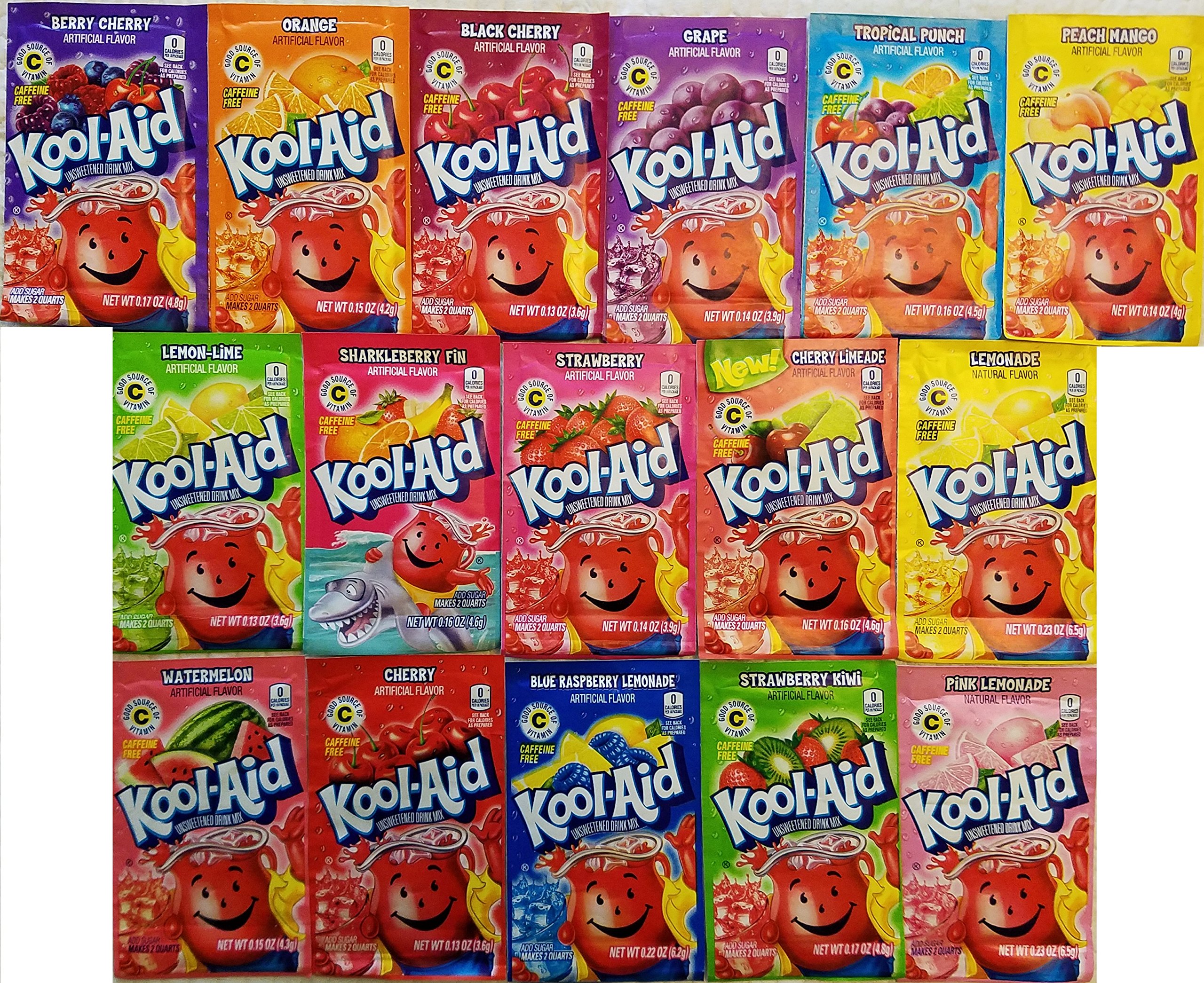 Amazon.com : Kool Aid Variety 48 Pack-12 Different Flavors : Grocery ...