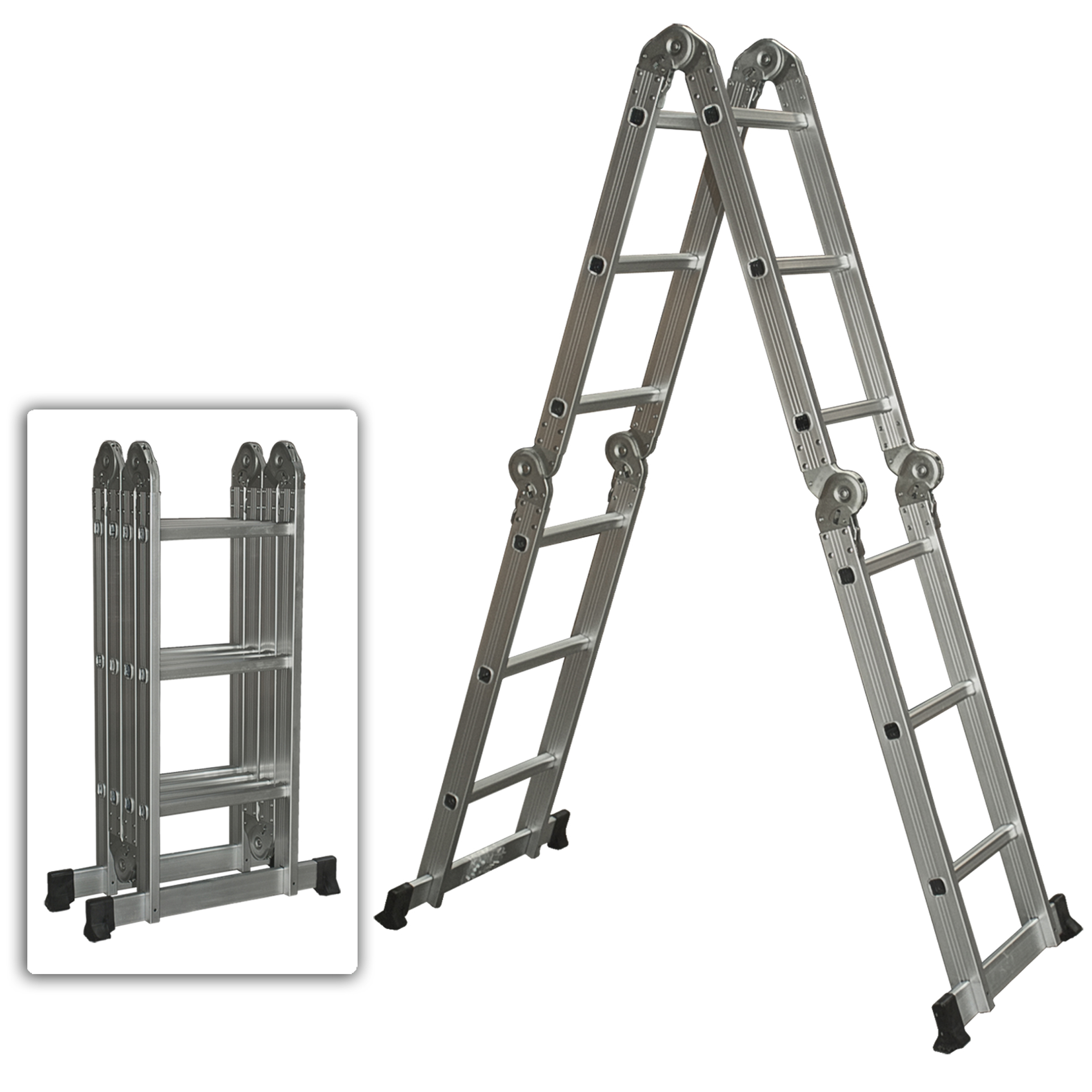 Multi Purpose Aluminum Ladder Folding Step Ladder Extendable Heavy ...