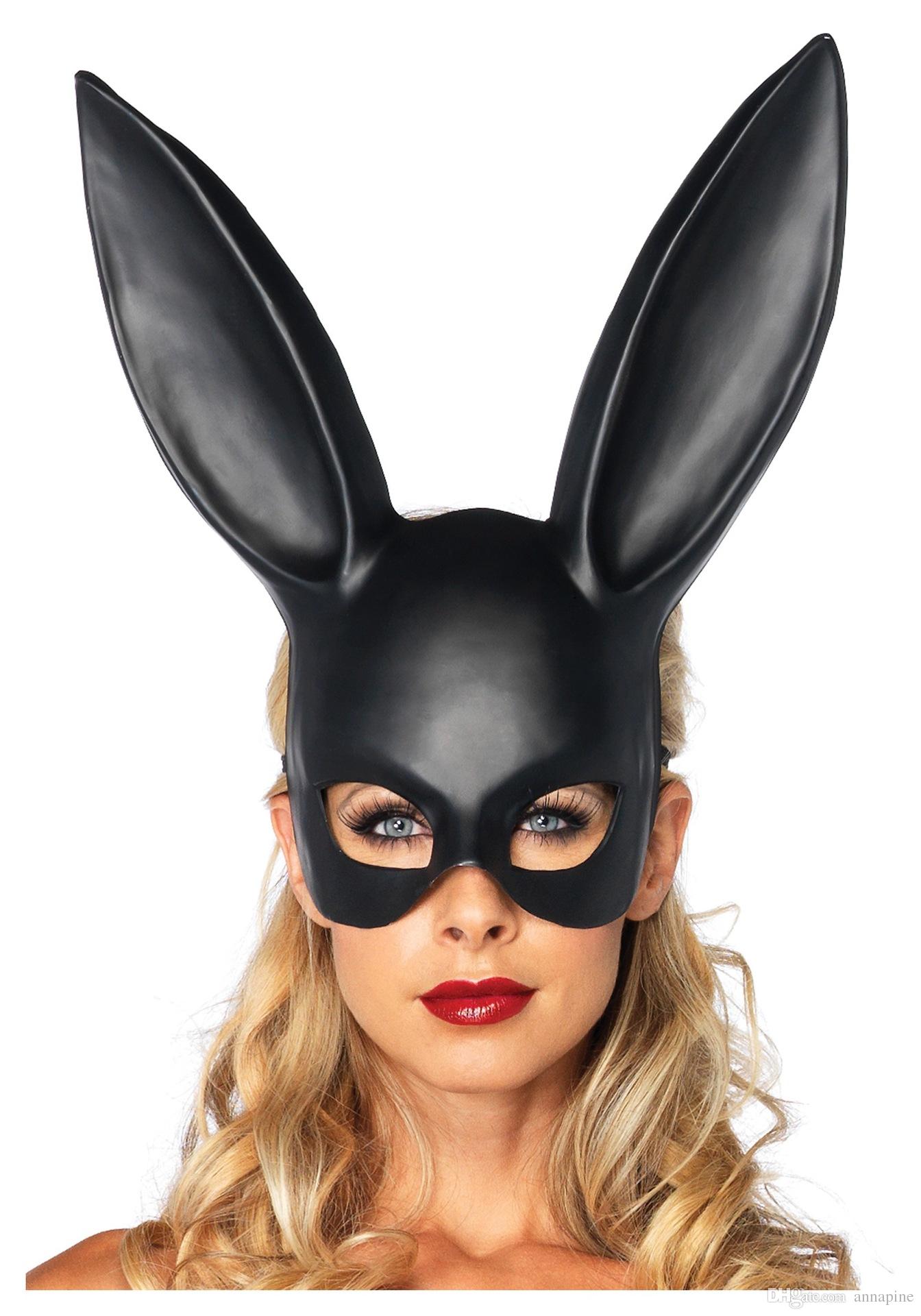Bar Ktv Halloween Makeup Ball Rabbit Ear Mask Easter Bunny Costume ...