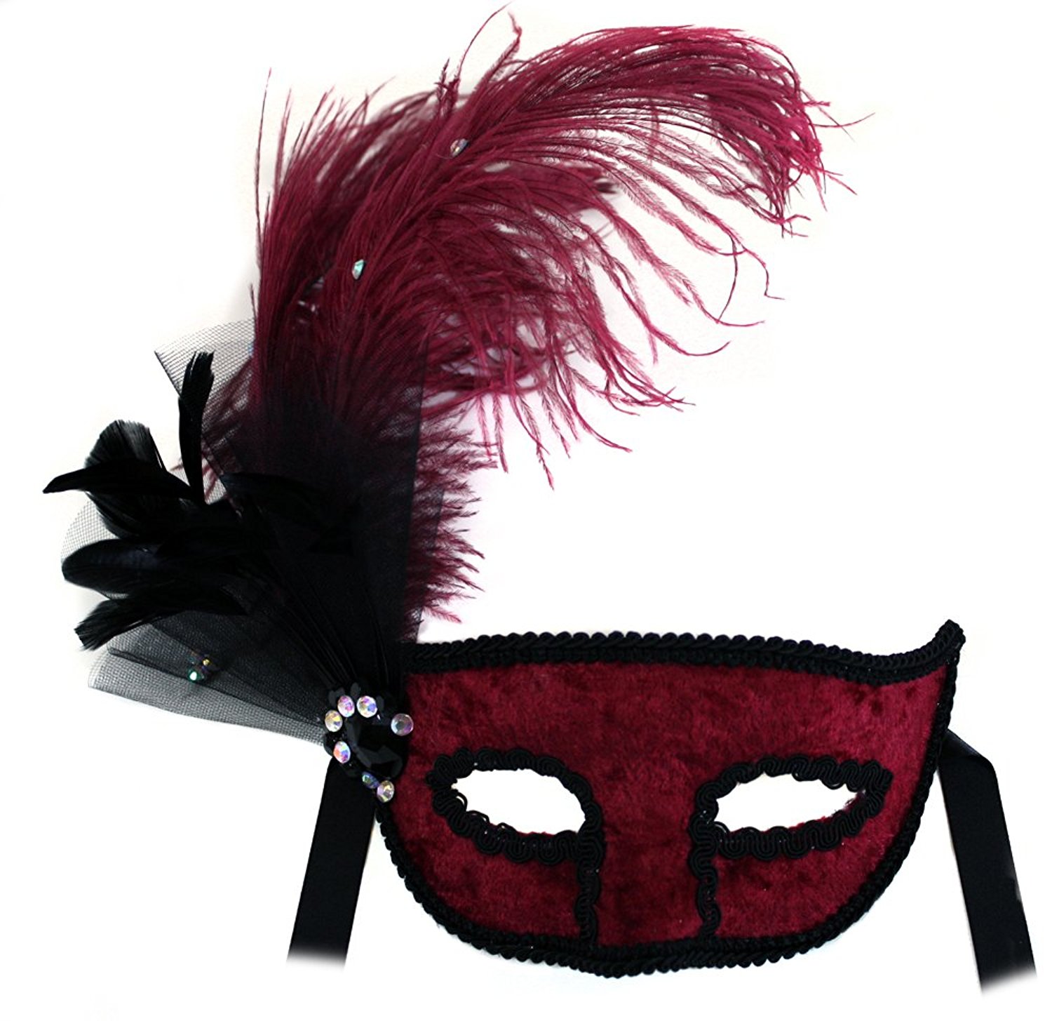 Amazon.com: Velvet Lady Burgundy Women's Masquerade Mask: Clothing