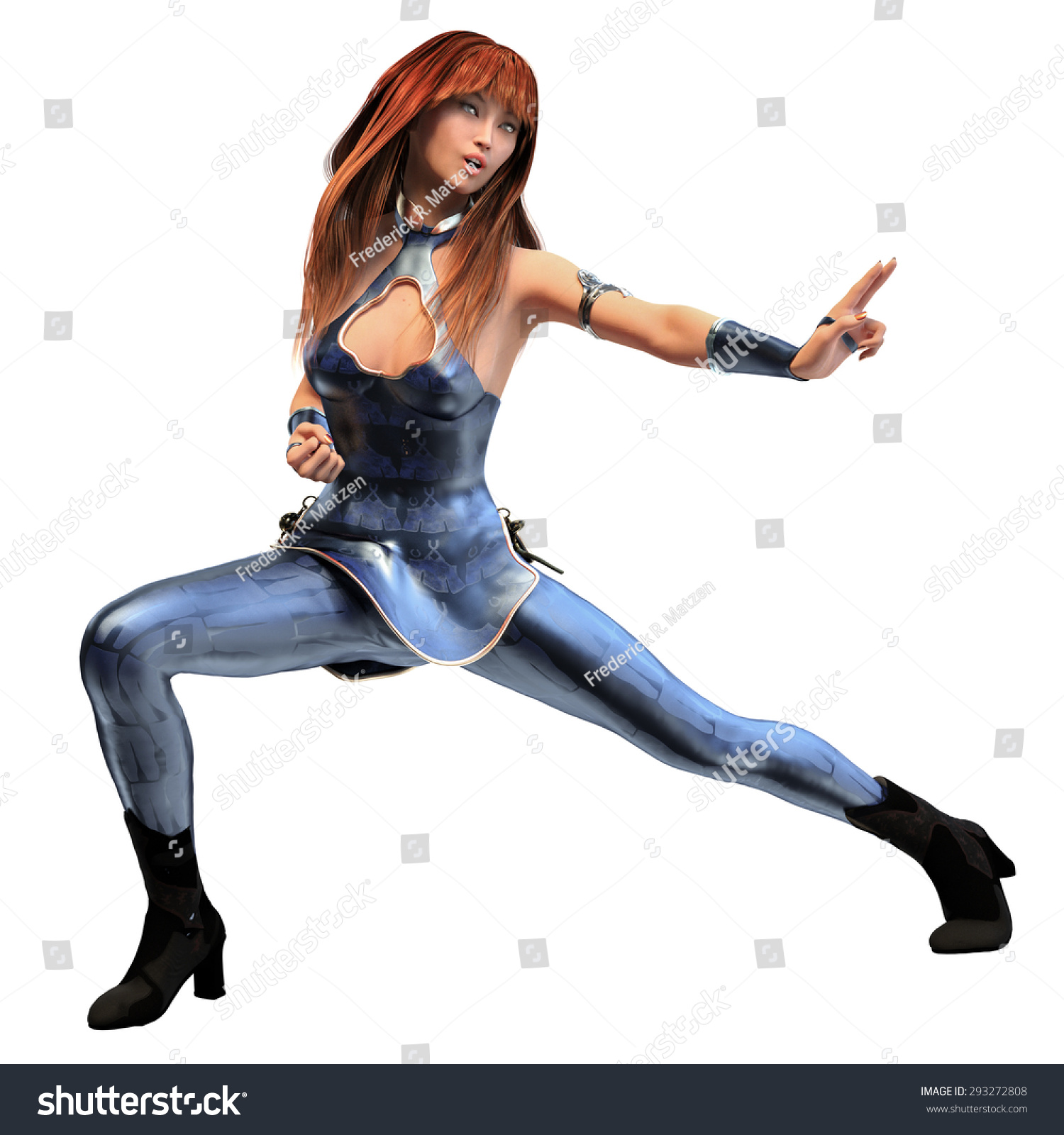 Young Lady Martial Arts Pose Stock Illustration 293272808 - Shutterstock