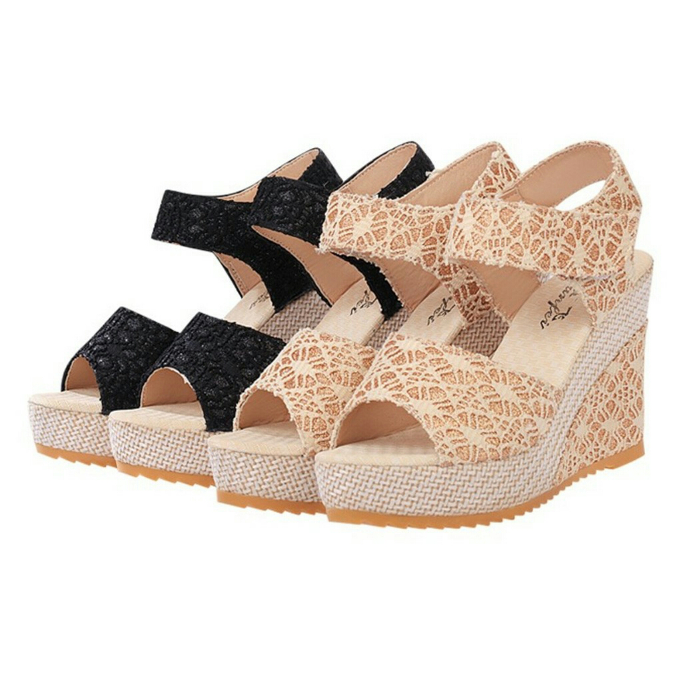 New 2017 LACE STRAP WEDGES Lady shoes Sandal wedge | 11street ...
