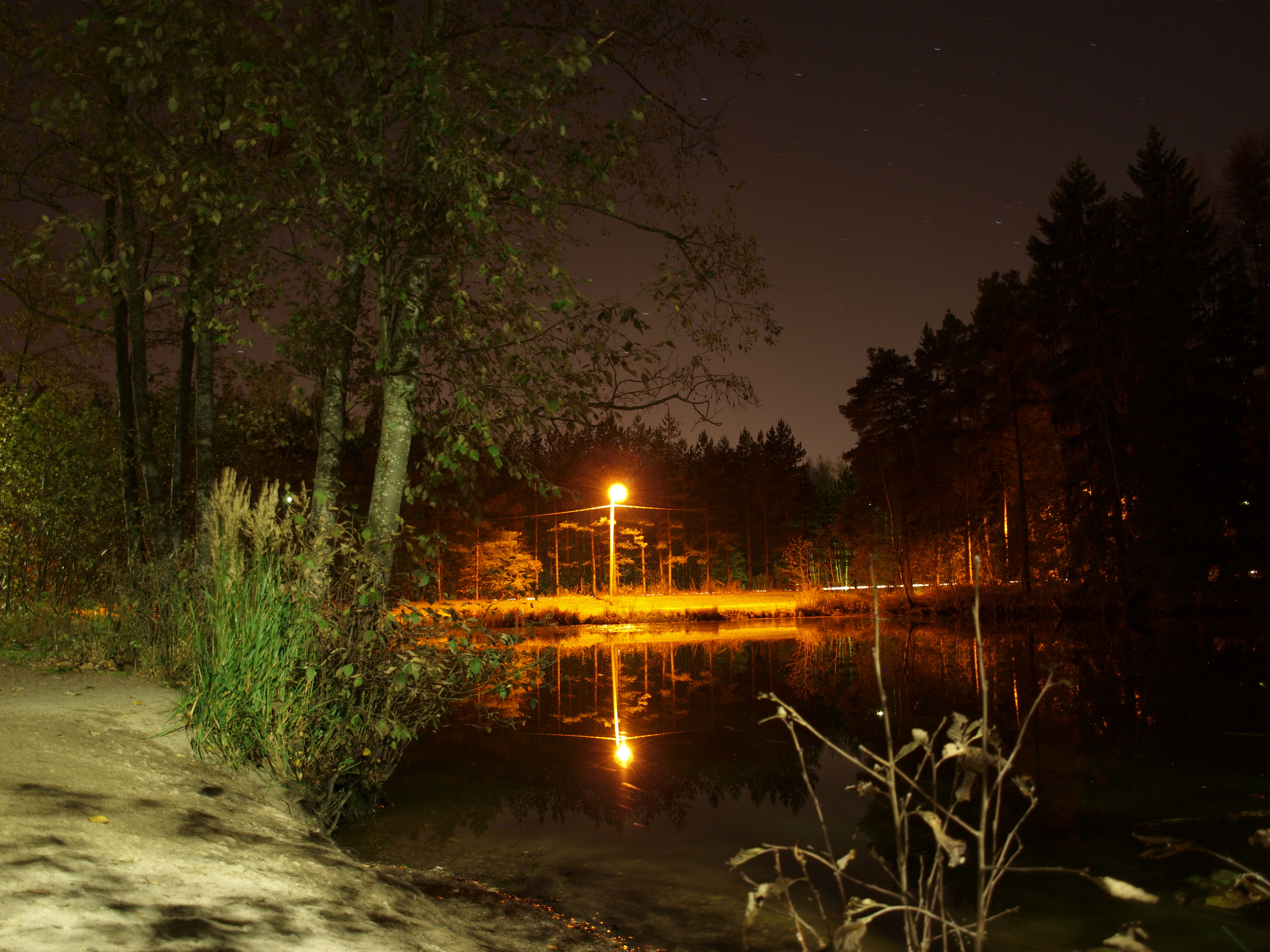 Lake at night photo