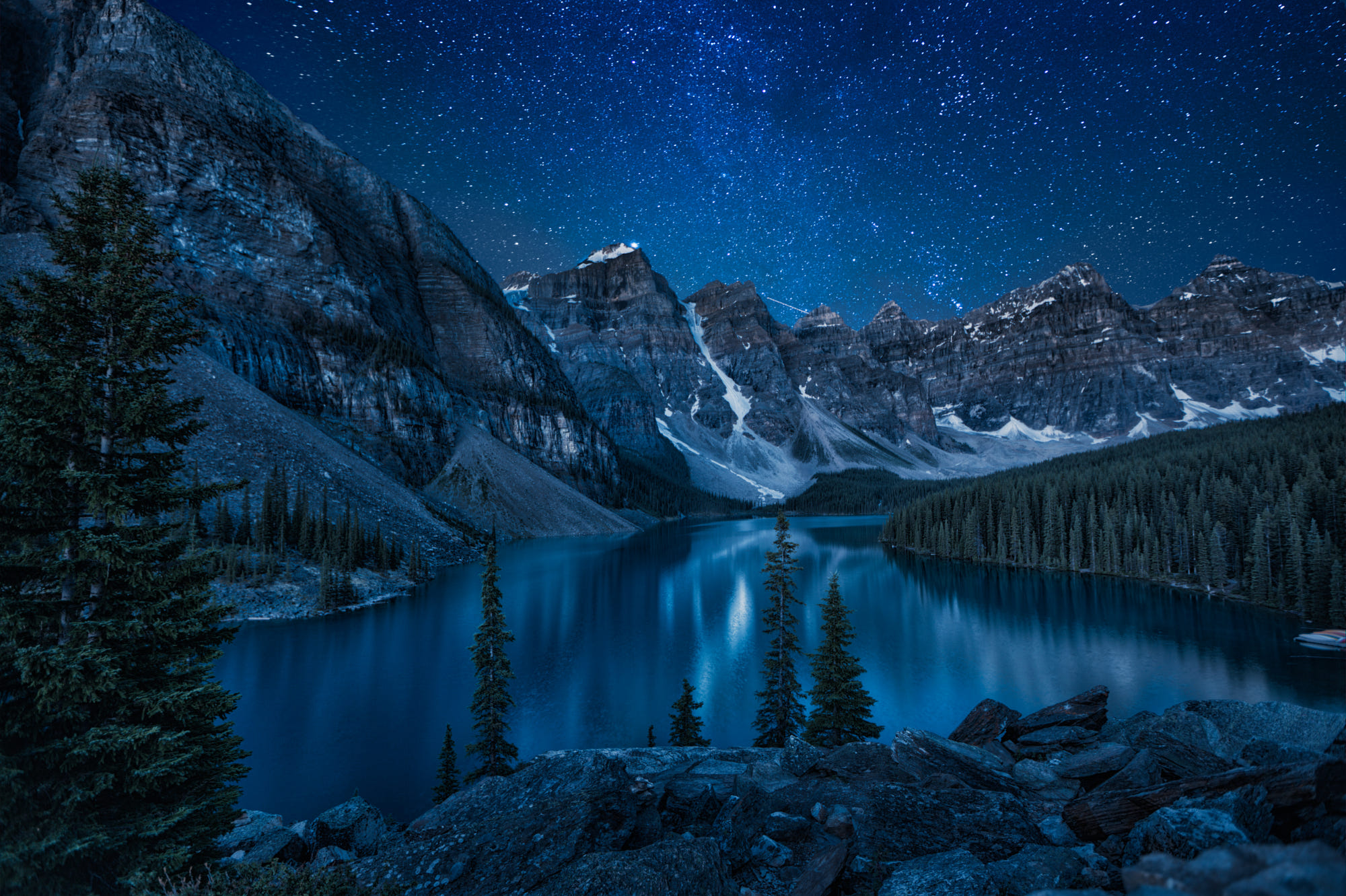Moraine Lake at night by Andrey Popov - Photo 57050222 / 500px