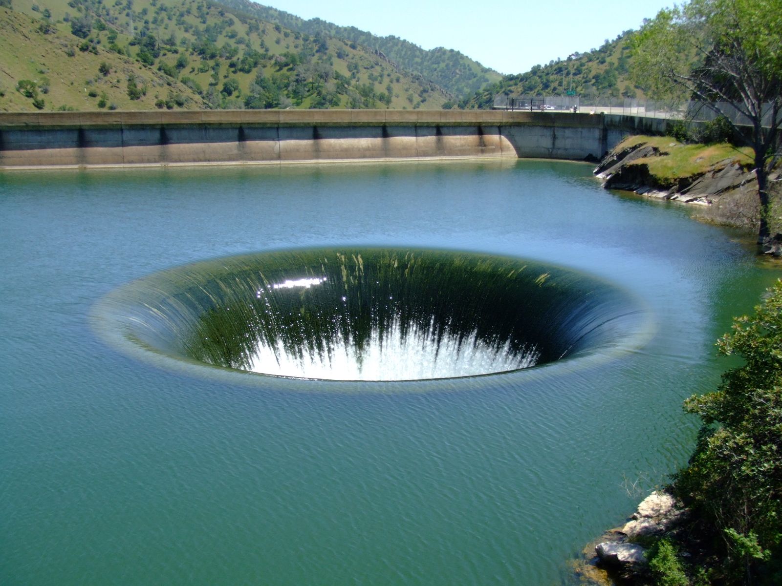Monticello Dam Drain Hole, The Glory Hole in Lake Berryessa. ~60 ...