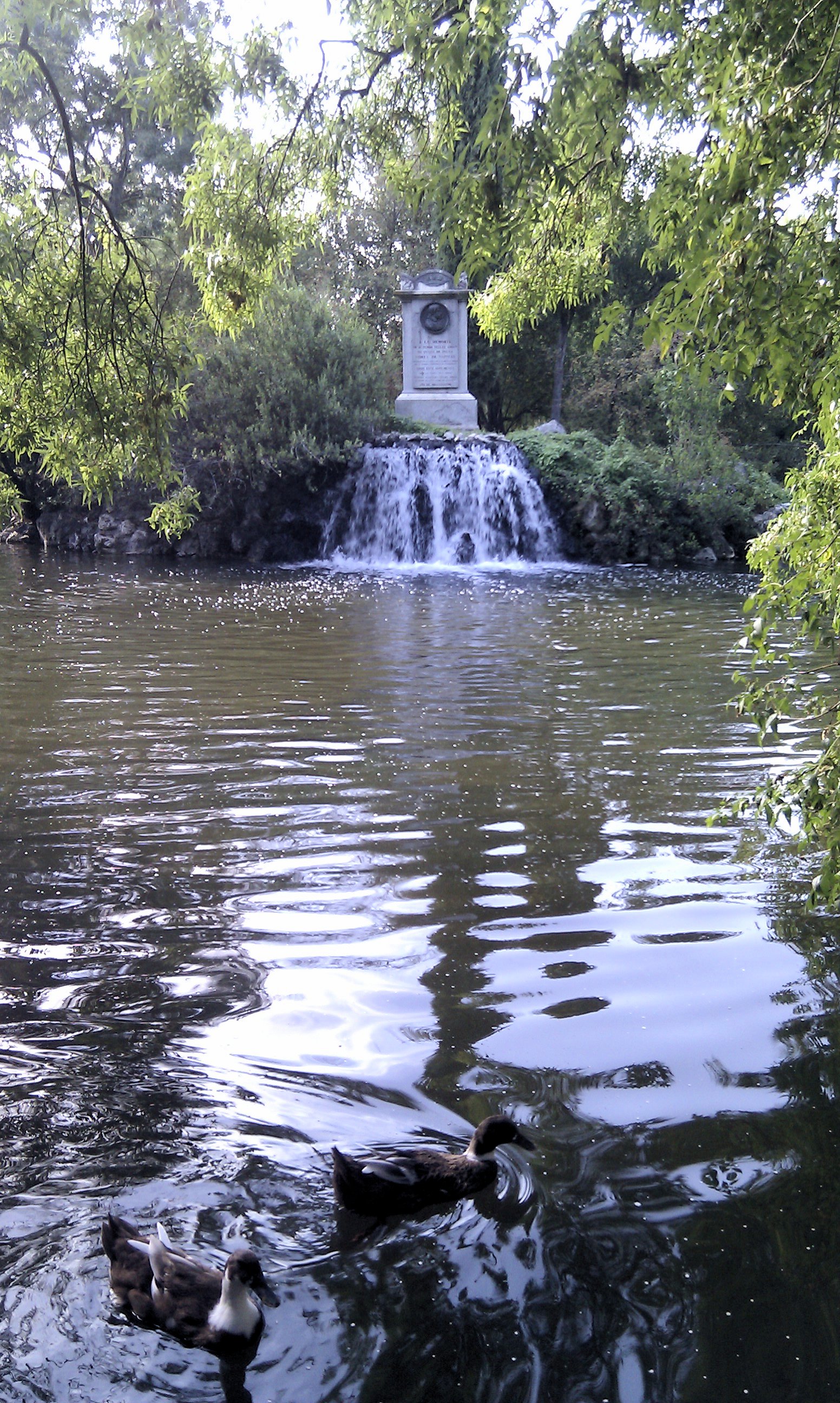 Lake in park in madrid photo