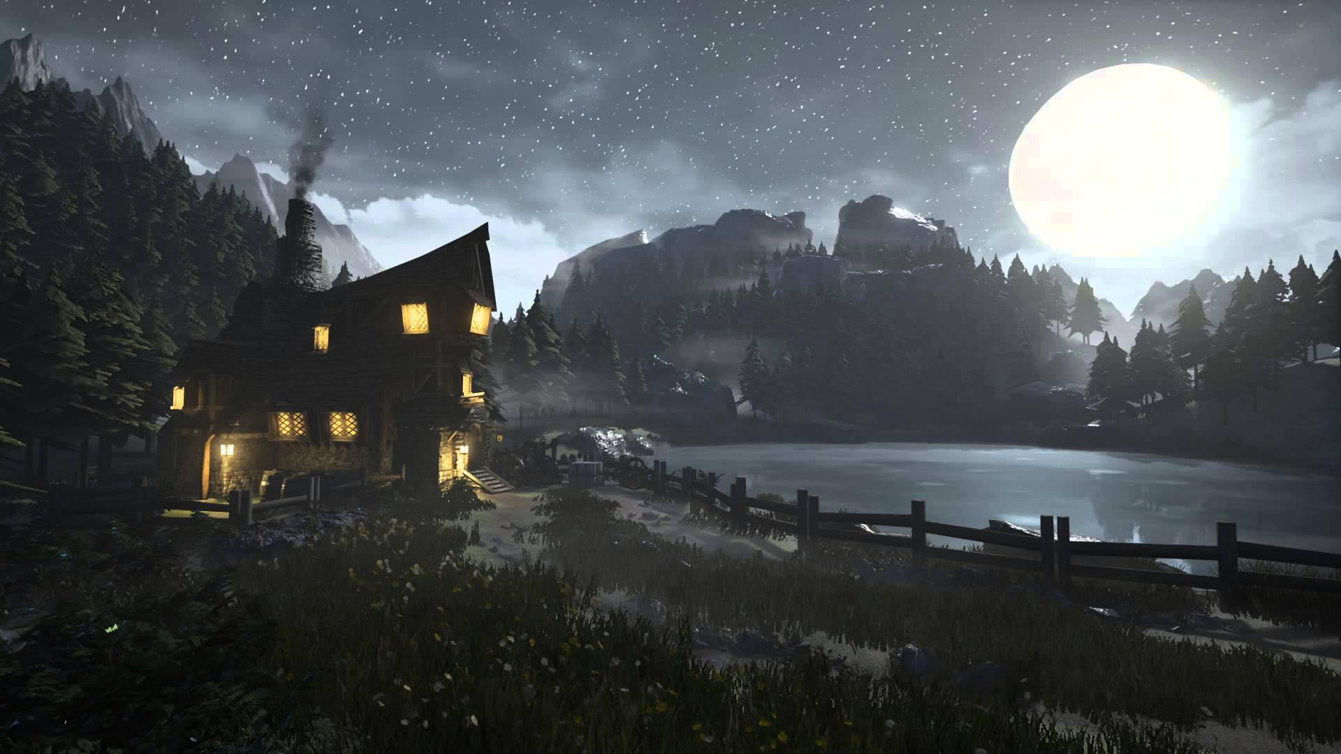 Night Lake Scene - Unreal Engine 4 - YouTube