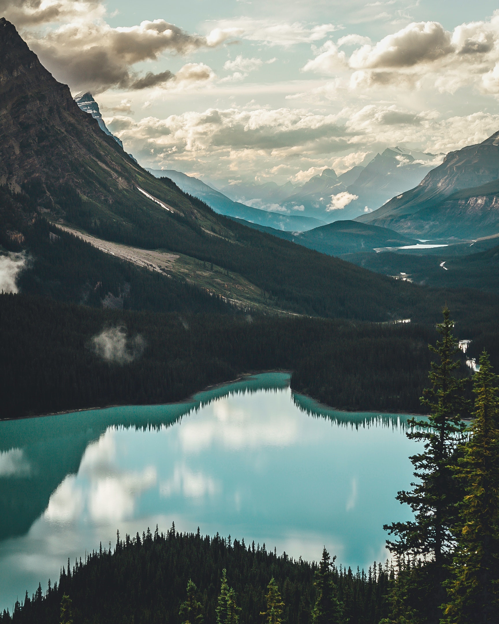 Lake surrounded with mountains photo