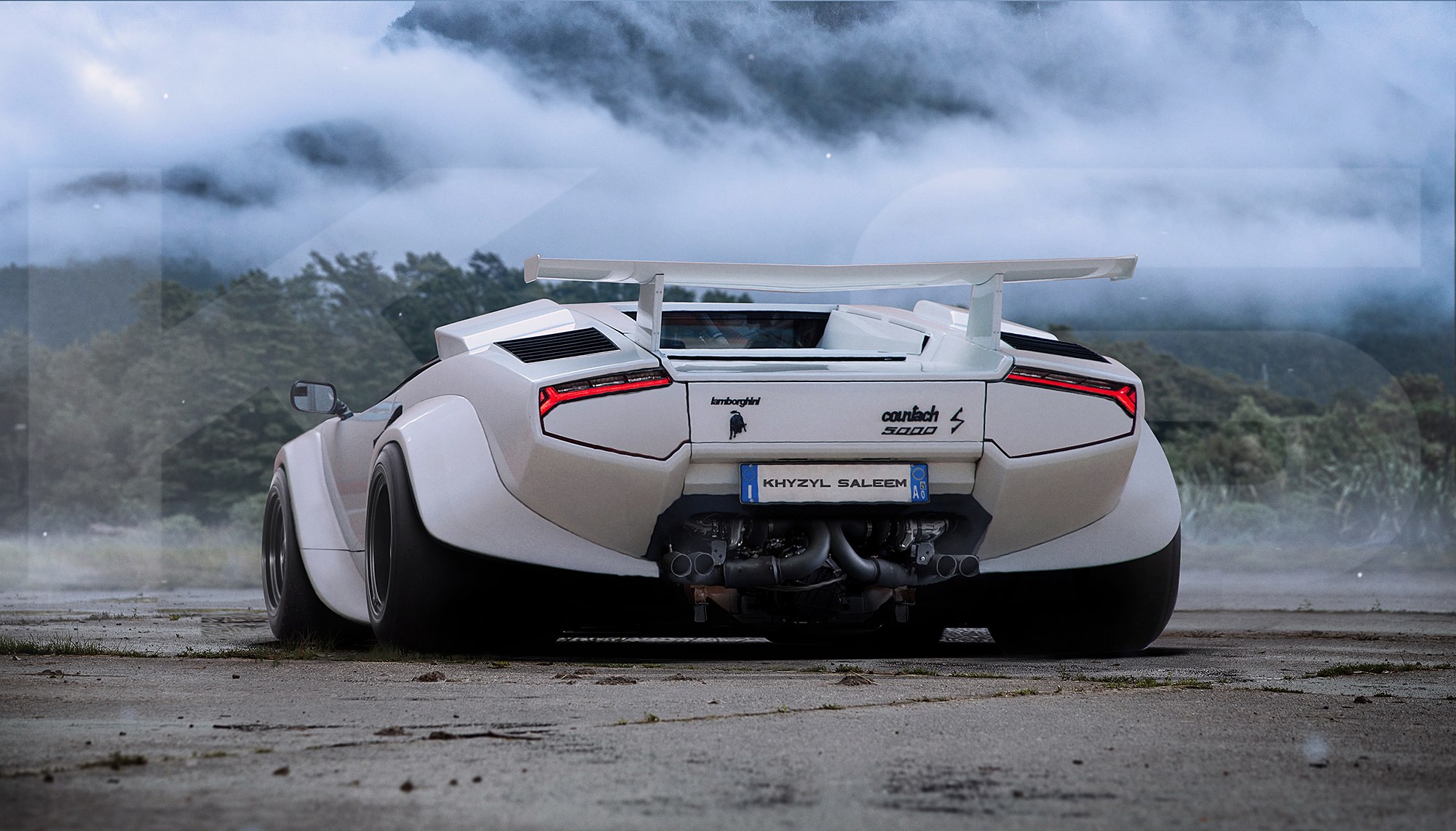 Fat-Bottomed Lamborghini Countach with Huracan Taillights Render May ...