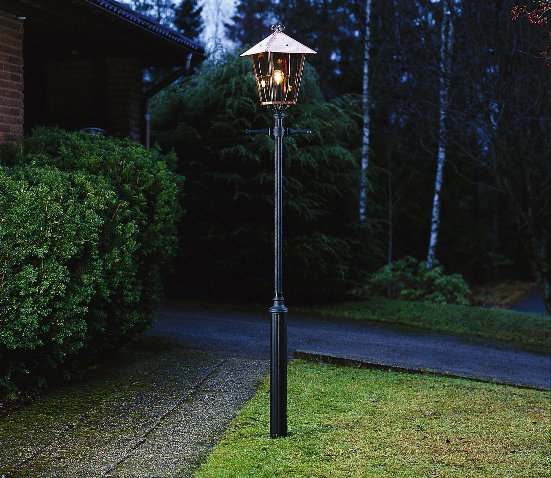 Free photo: Lamp post - Dark, Fall, Forest - Free Download - Jooinn
