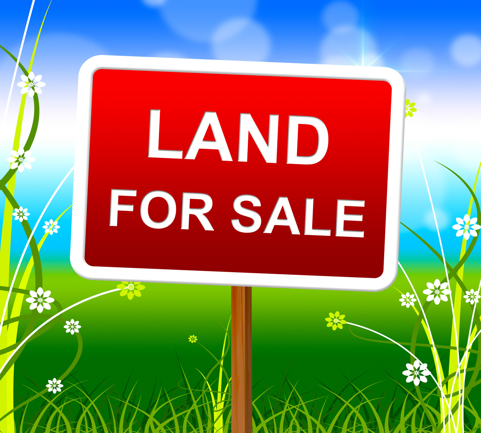 Land for sale shows real estate agent and selling photo