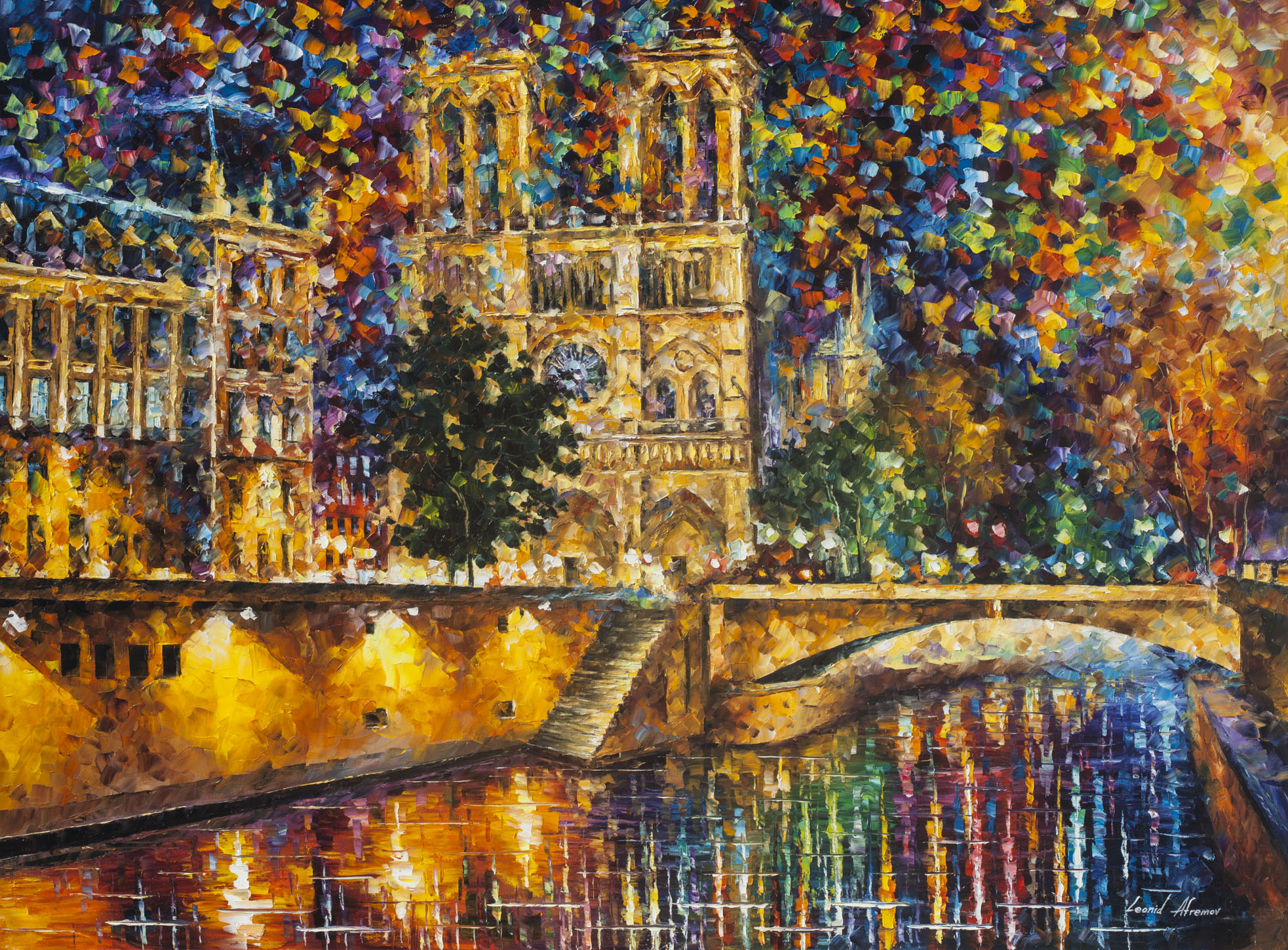 PARIS - NOTRE DAME CATHEDRAL - Palette Knife Oil Painting On Canvas ...