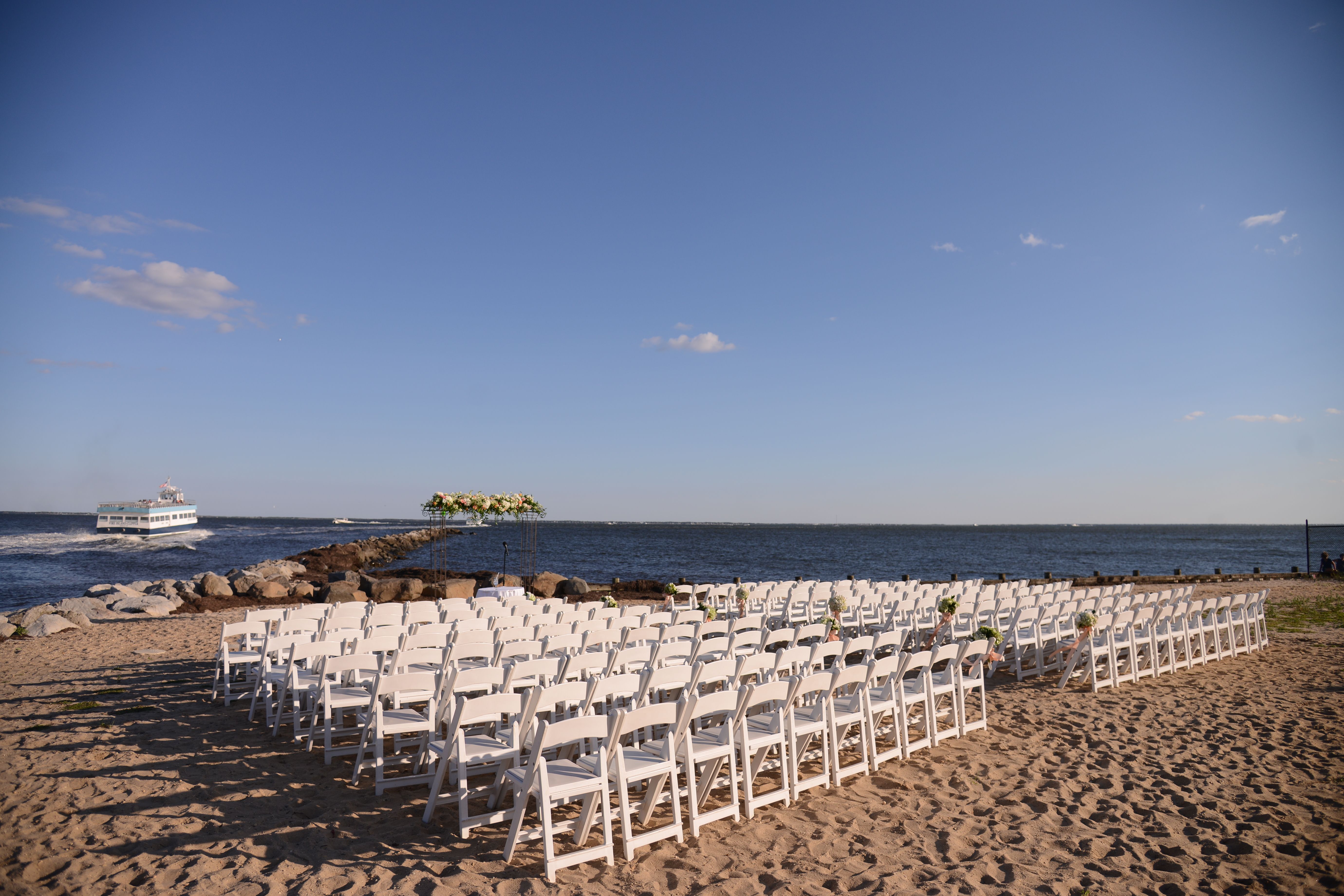 Land's End Beach Ceremony overlooking the Great South Bay; Long ...