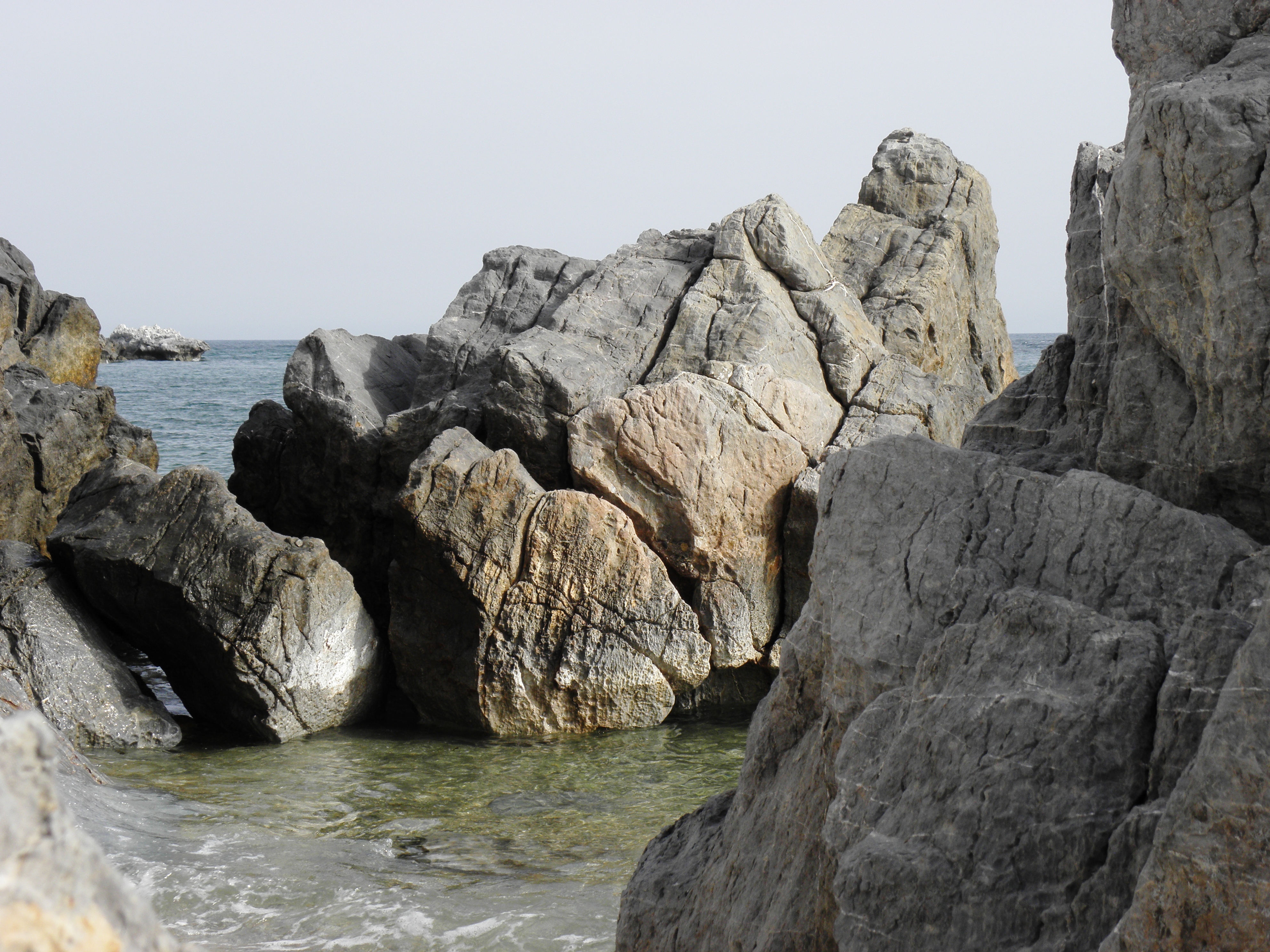 Landscape of cliffsof aegean coast photo