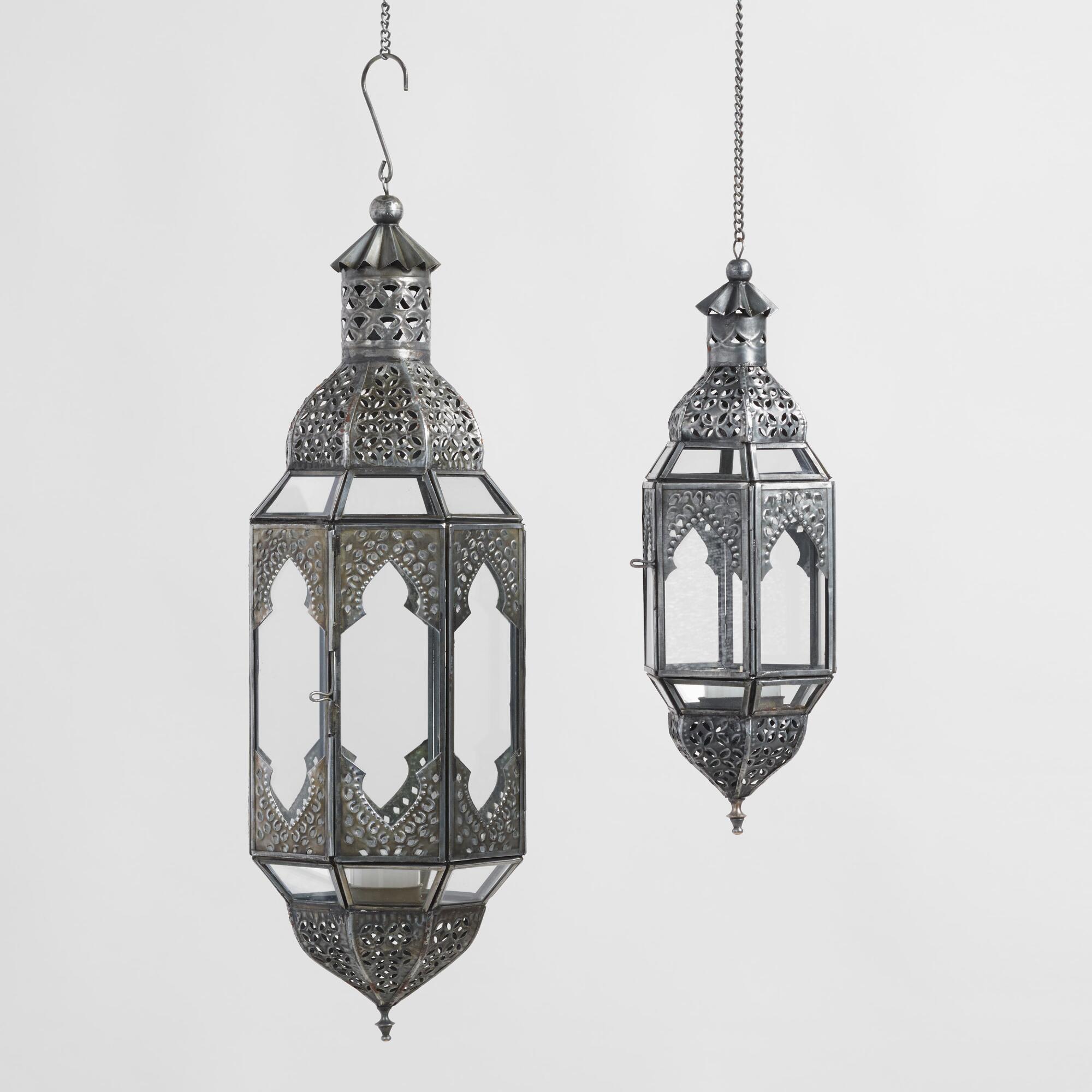 Antiqued Zinc Latika Hanging Lantern | World Market