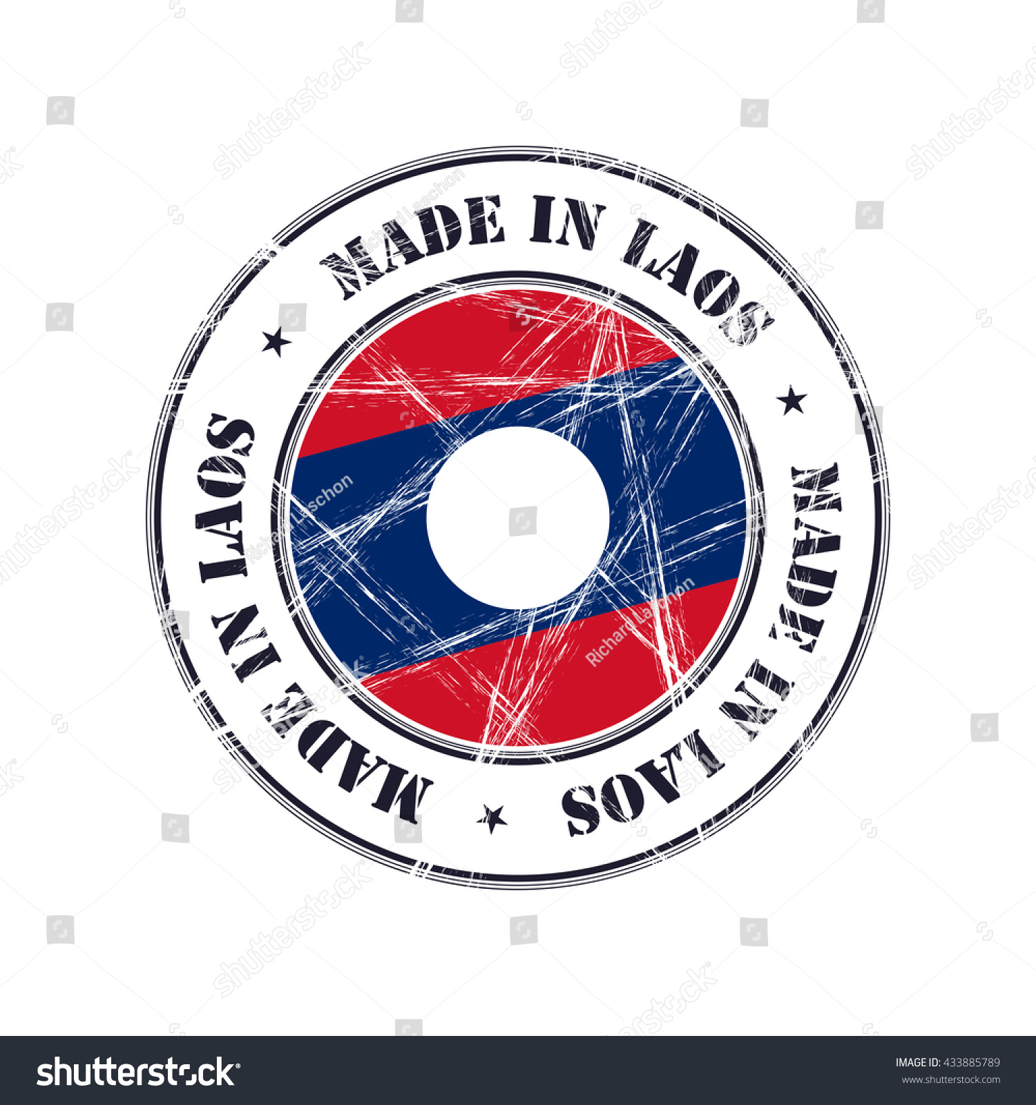 Made Laos Grunge Rubber Stamp Flag Stock Vector HD (Royalty Free ...