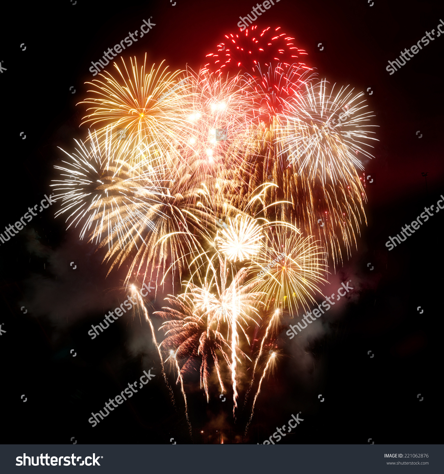 Large Golden Celebration Fireworks Display Stock Photo (Royalty Free ...