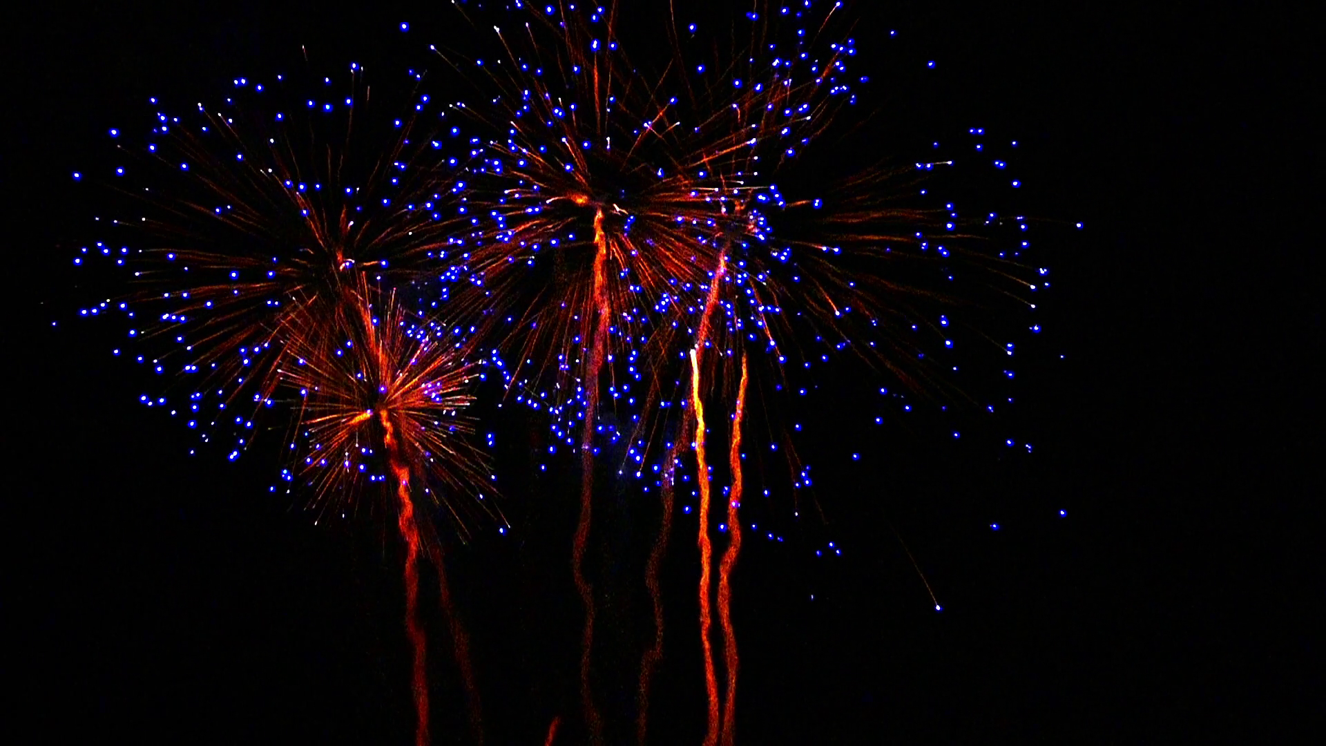 Big explosions of fireworks.Slow motion. Explosions of large ...