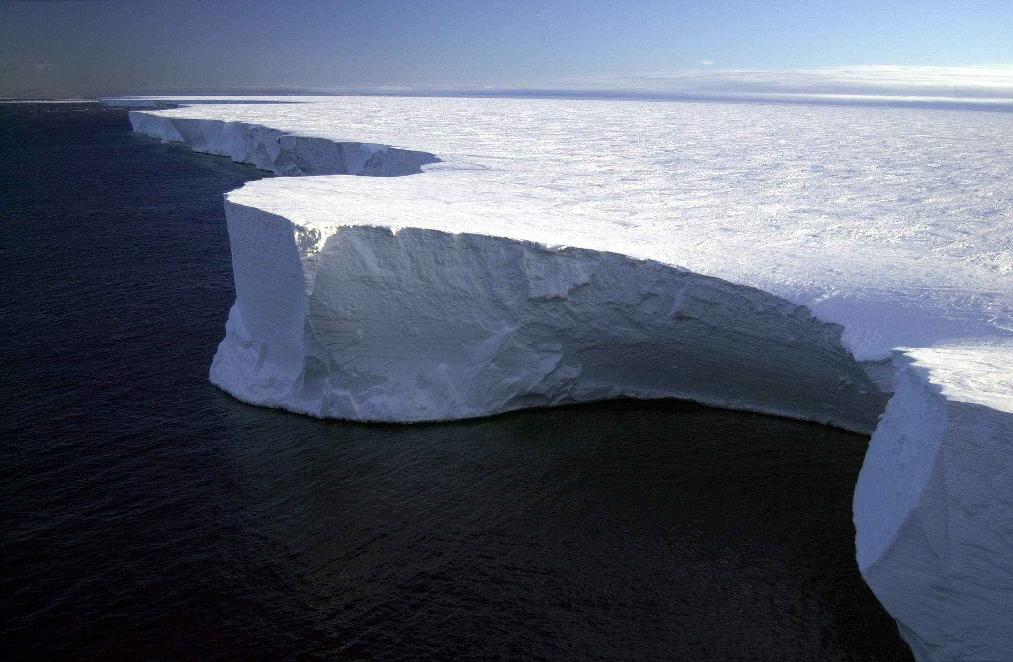Northern edge of the world's former largest iceberg. Ninety-one ...