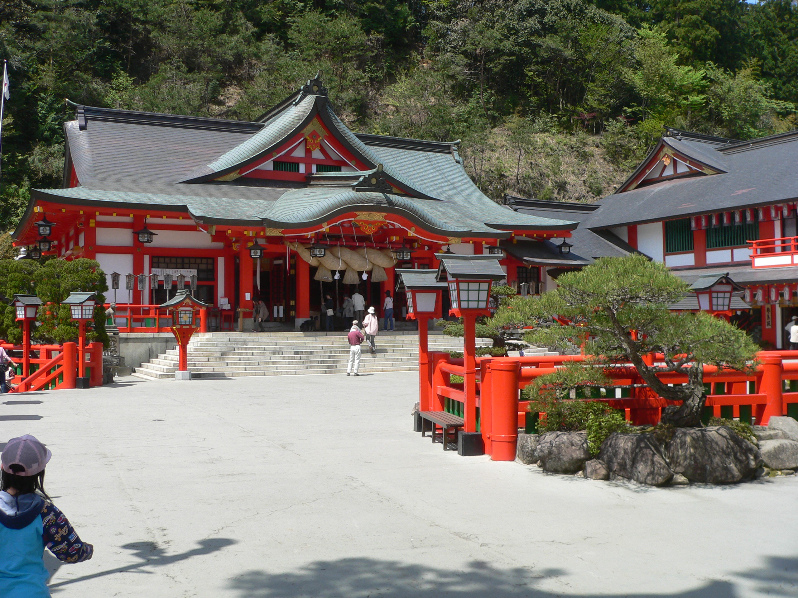 Large japanese buddhist mount temple complex photo